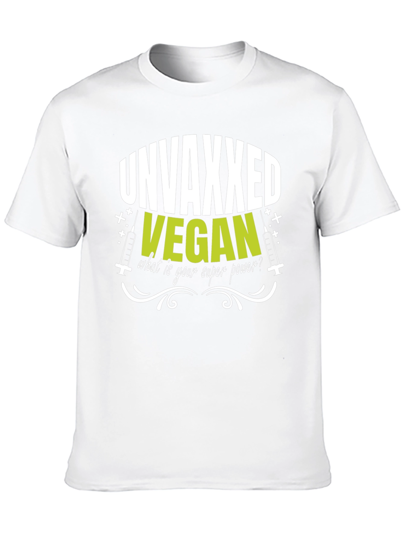 Black Unvaxxed Vegan Superpower T-Shirt view 10