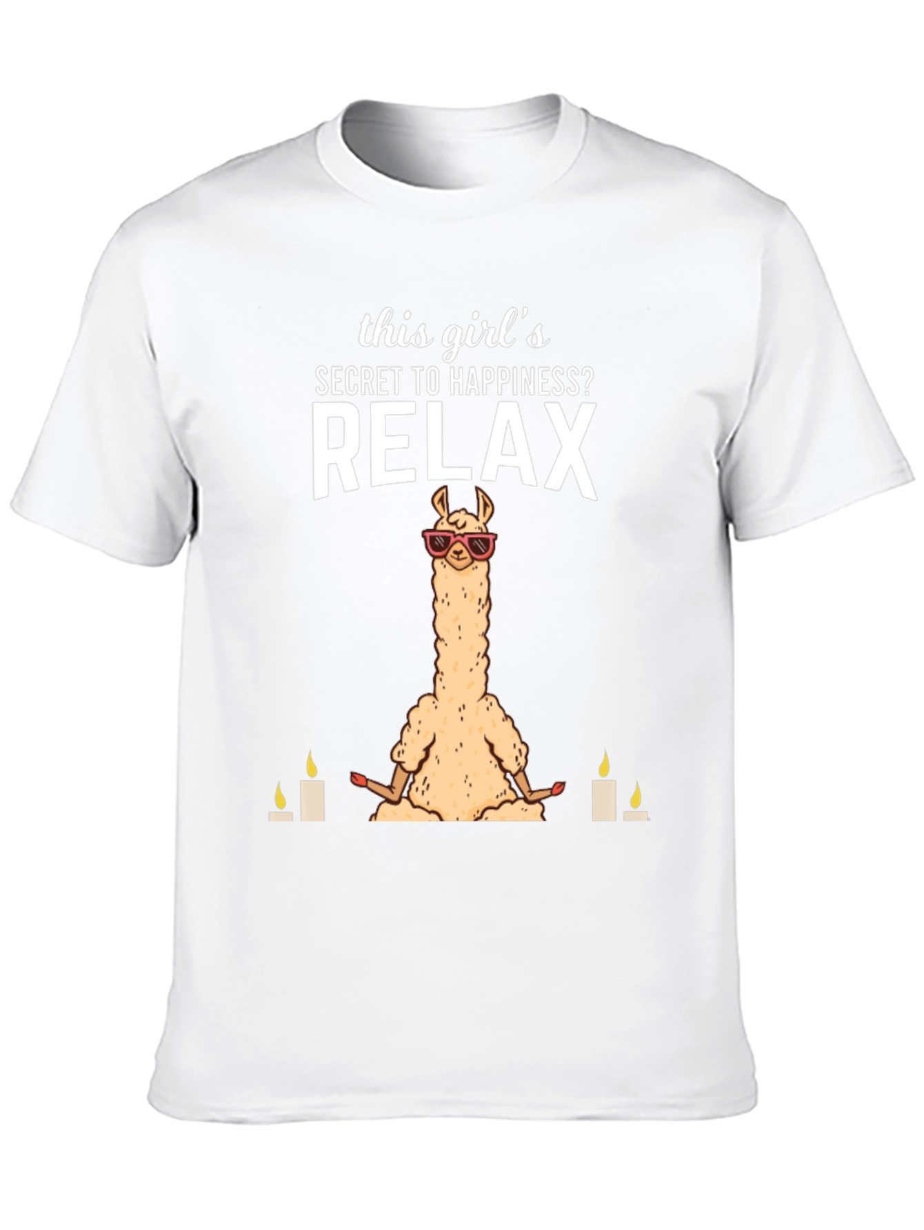 Black Relax Llama T-Shirt - Meditation & Happiness view 10