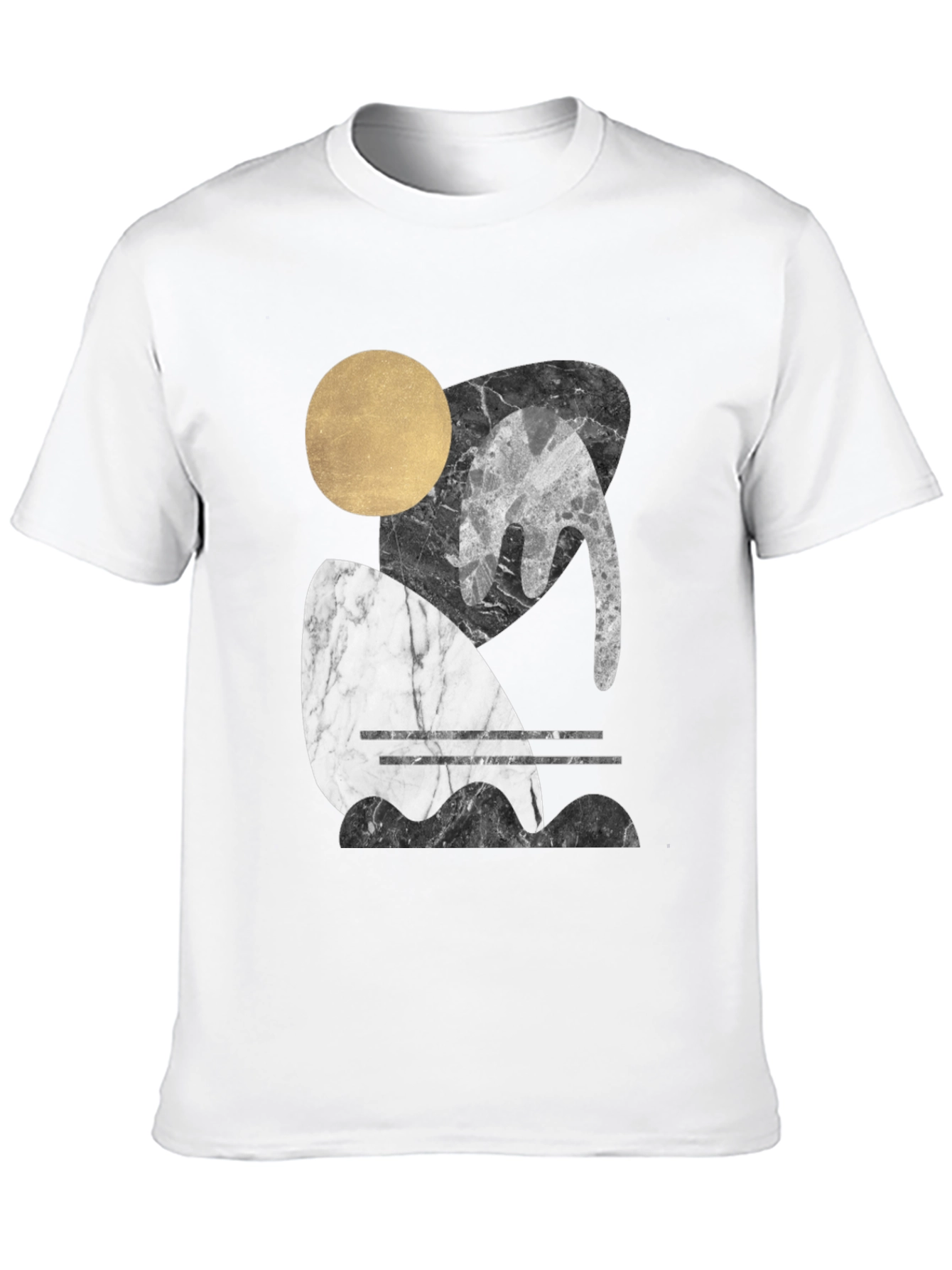 Black Modern Abstract Graphic T-Shirt view 10