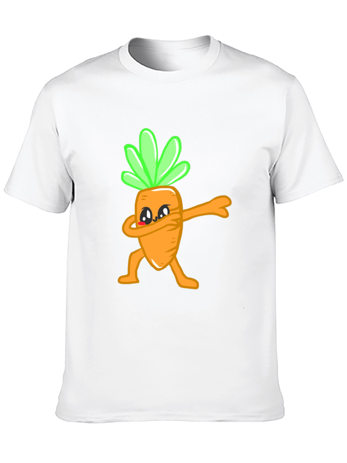 Black Funny Dabbing Carrot Graphic Tee - Black Cotton T-Shirt view 10
