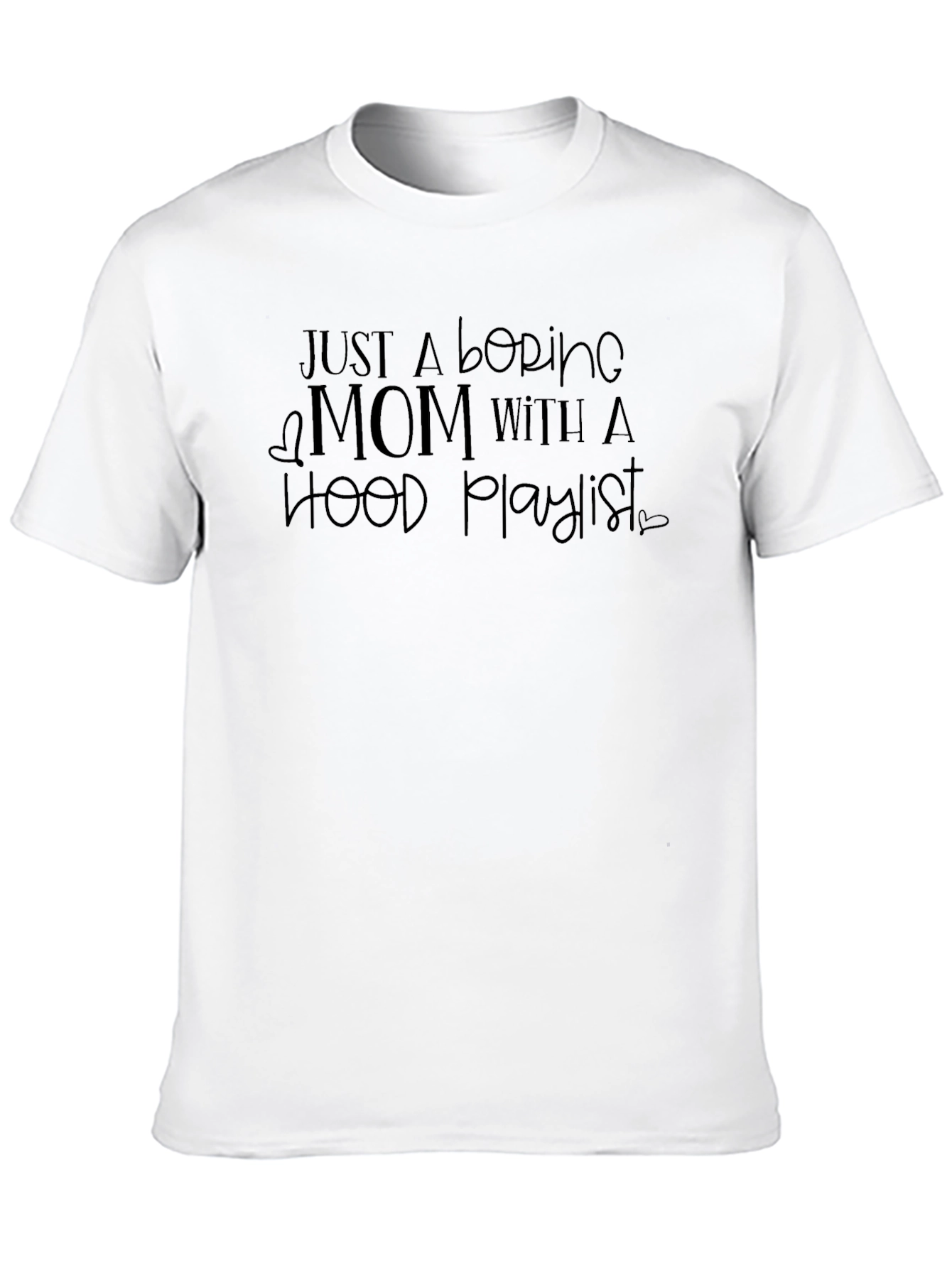 Black Boring Mom with a Hood Playlist Tee view 10