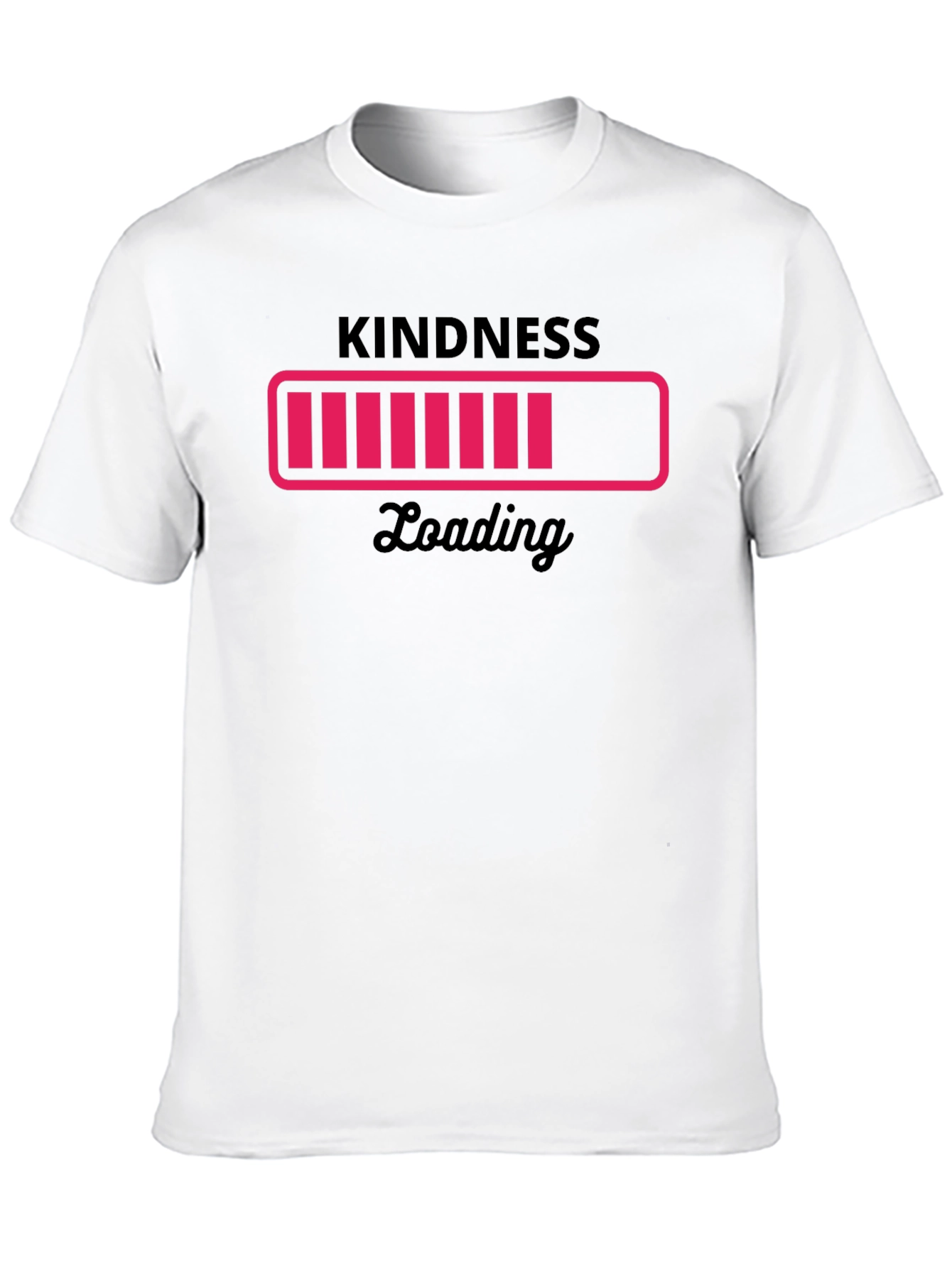 Black Kindness Loading Black Graphic Tee - Trendy Unisex T-Shirt view 10