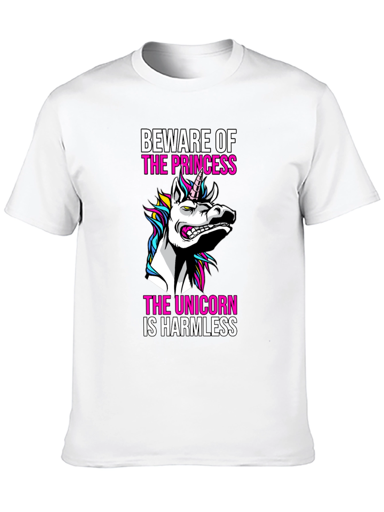 Black Beware the Princess, Unicorn T-Shirt view 10