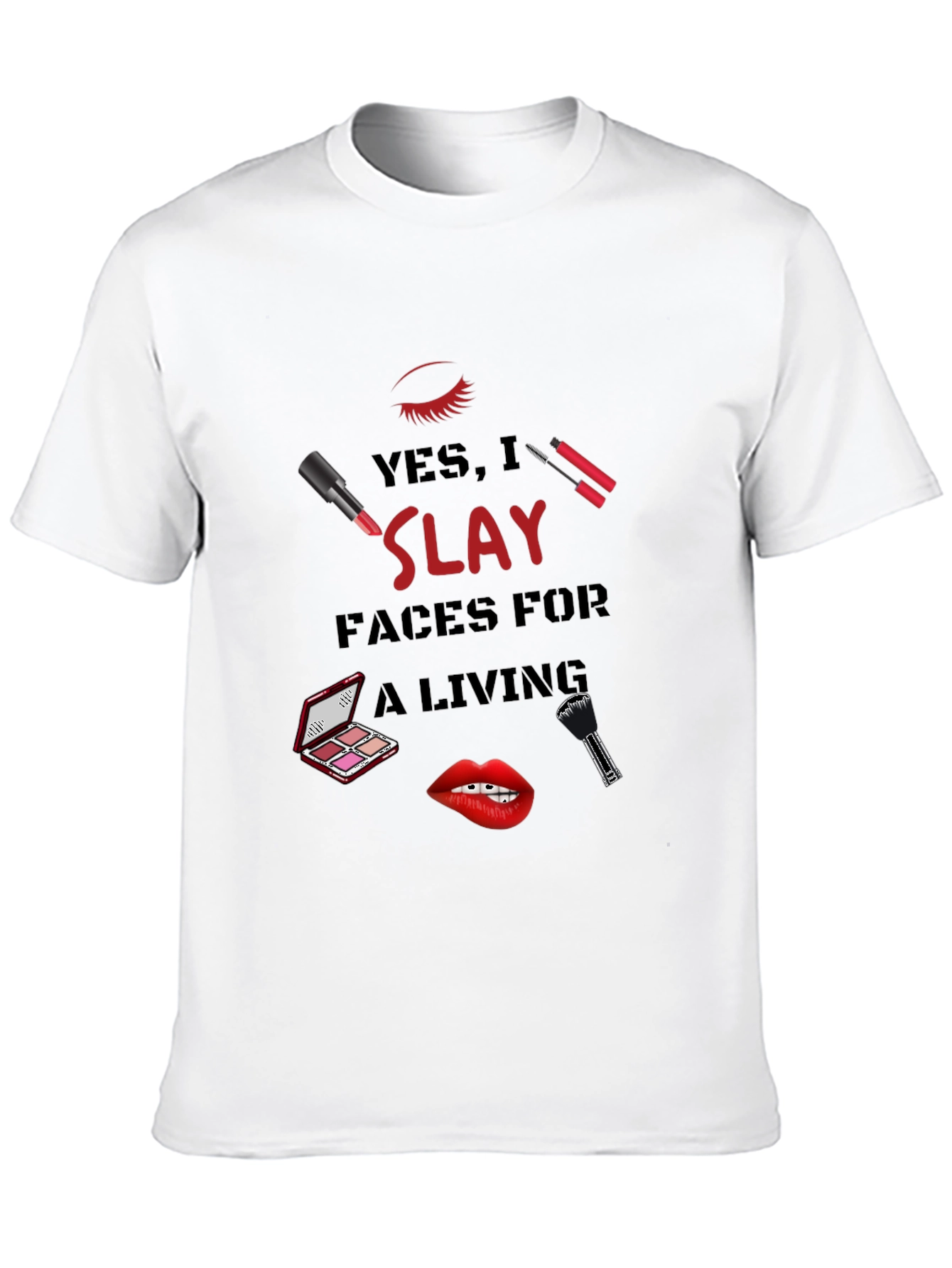 Black Slay Faces Graphic Tee - Makeup Artist T-Shirt view 10