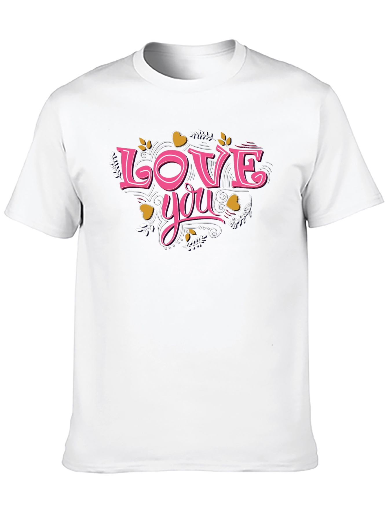 Black Love You Valentine's Day Black Graphic T-Shirt view 10