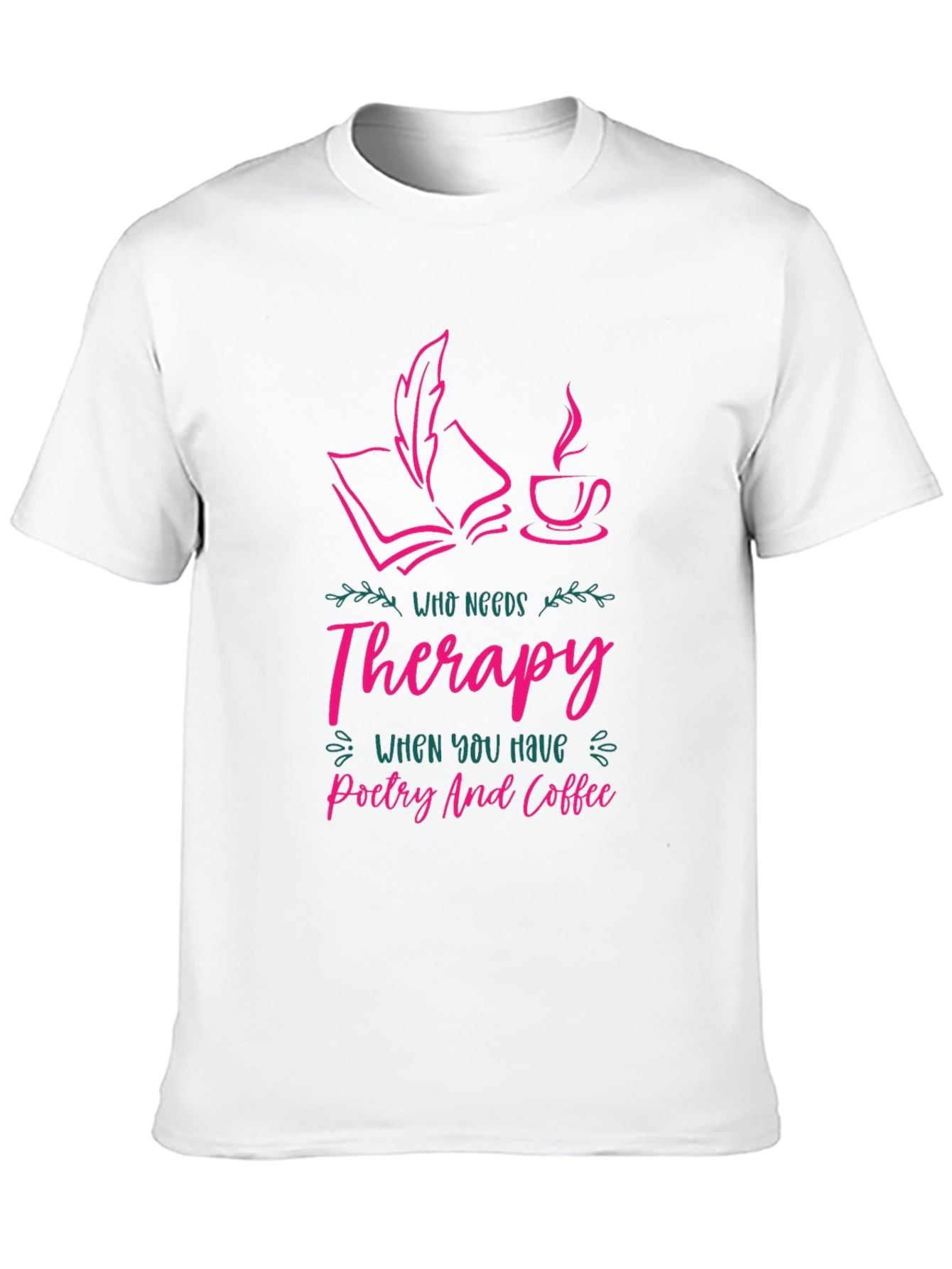 Black Poetry & Coffee Therapy T-Shirt - Book Lover Tee view 10