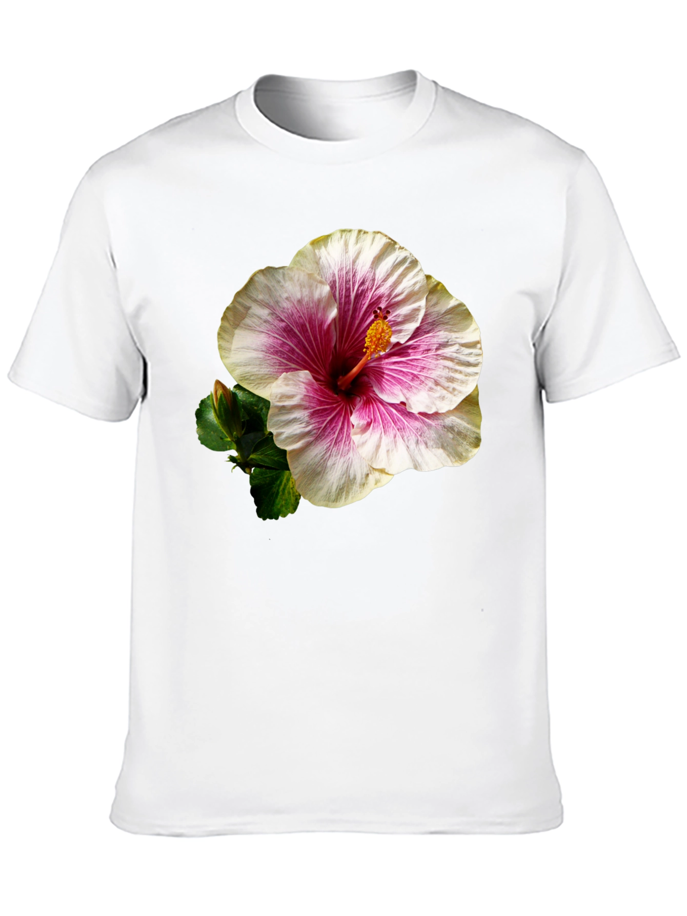 Black Hibiscus Flower Black T-Shirt view 10