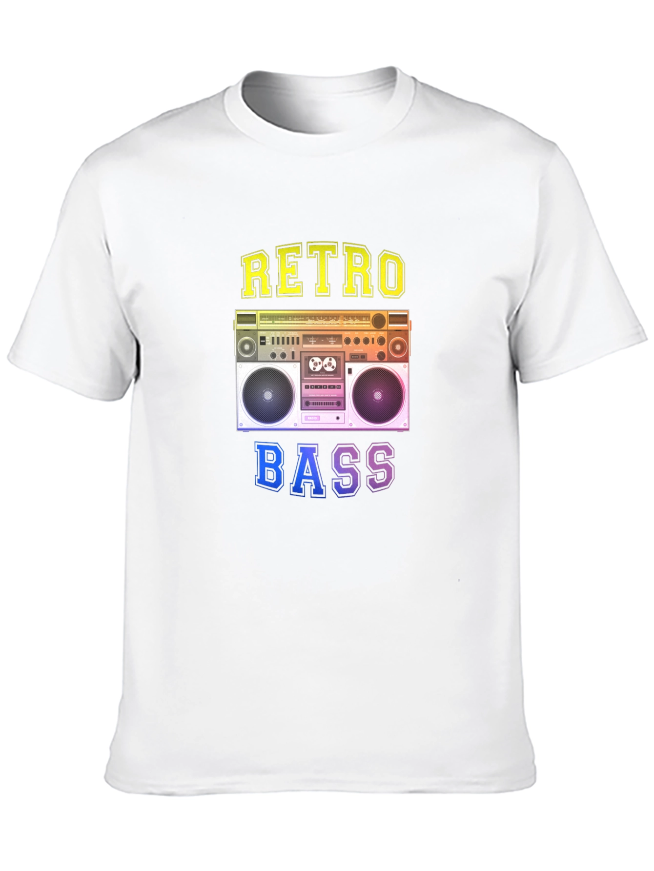 Black Retro Bass Graphic Tee - Vintage Boombox Design view 10