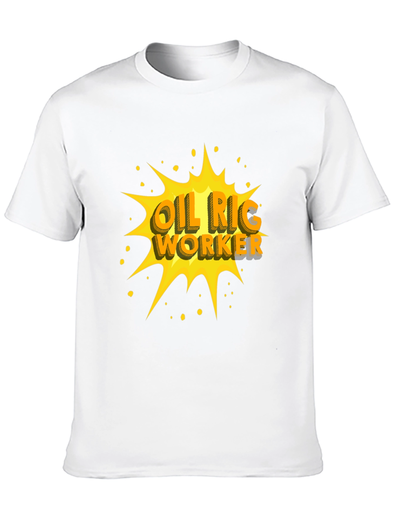 Black Oil Rig Worker Graphic Tee - Black Crew Neck T-Shirt view 10