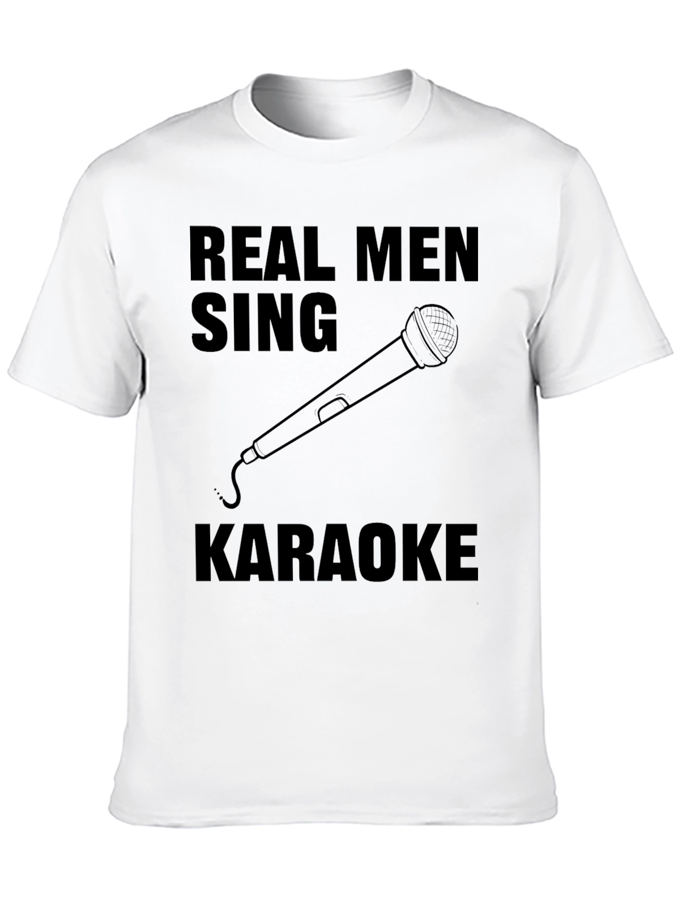 Black Real Men Sing Karaoke Graphic Tee - Black view 10