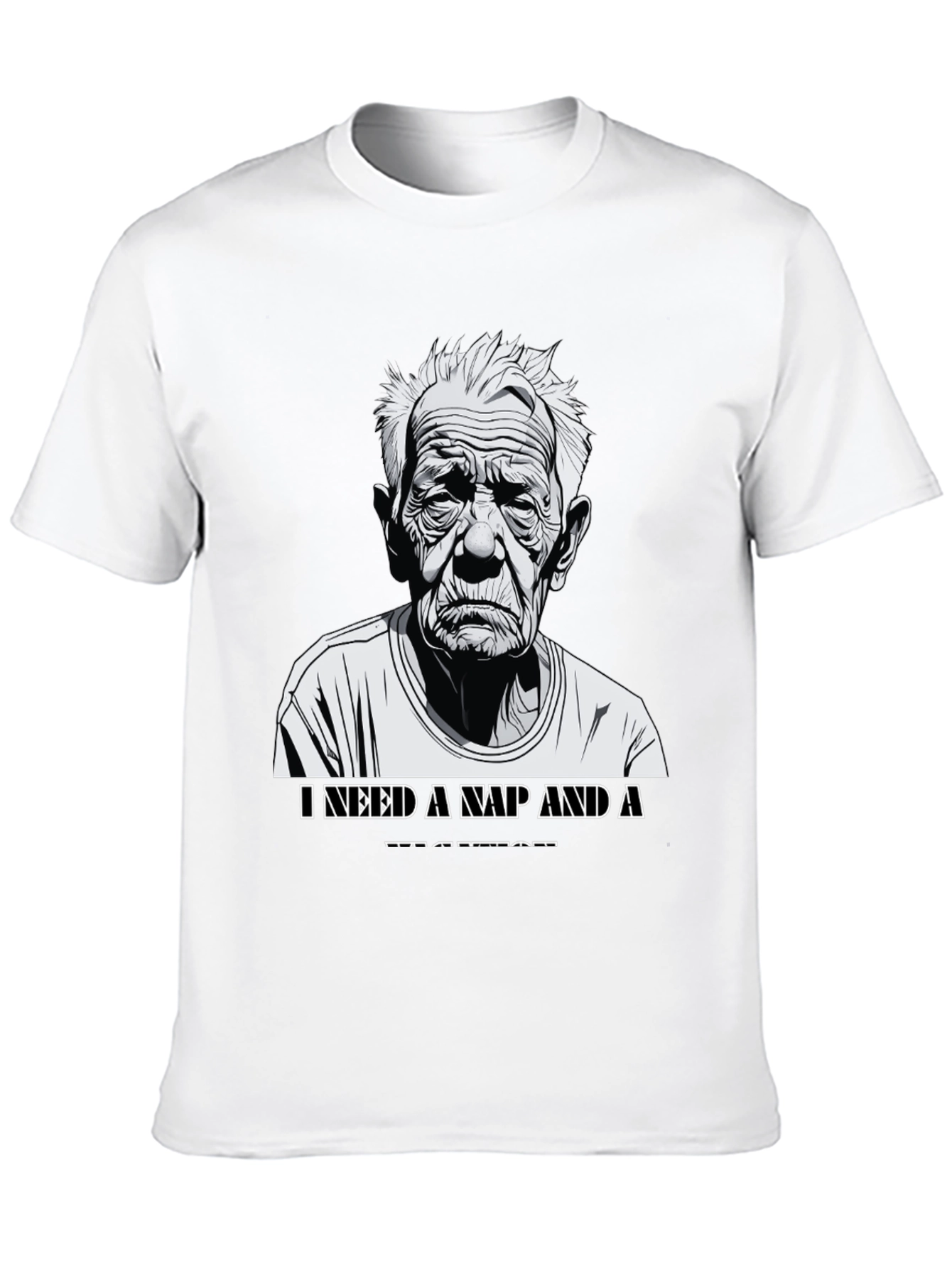 Black Funny Old Man Nap T-Shirt view 10