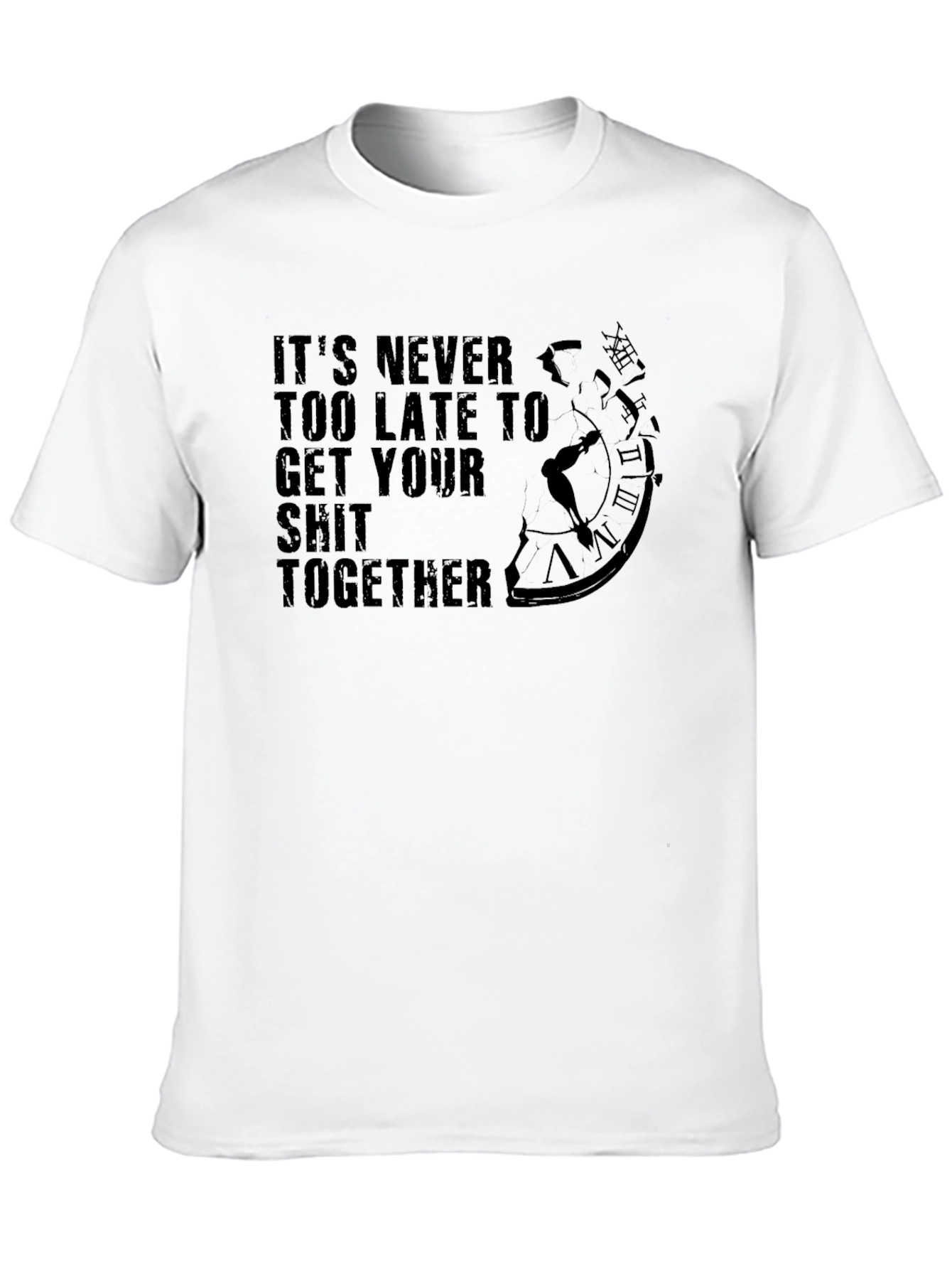 Black It's Never Too Late Graphic Tee view 10
