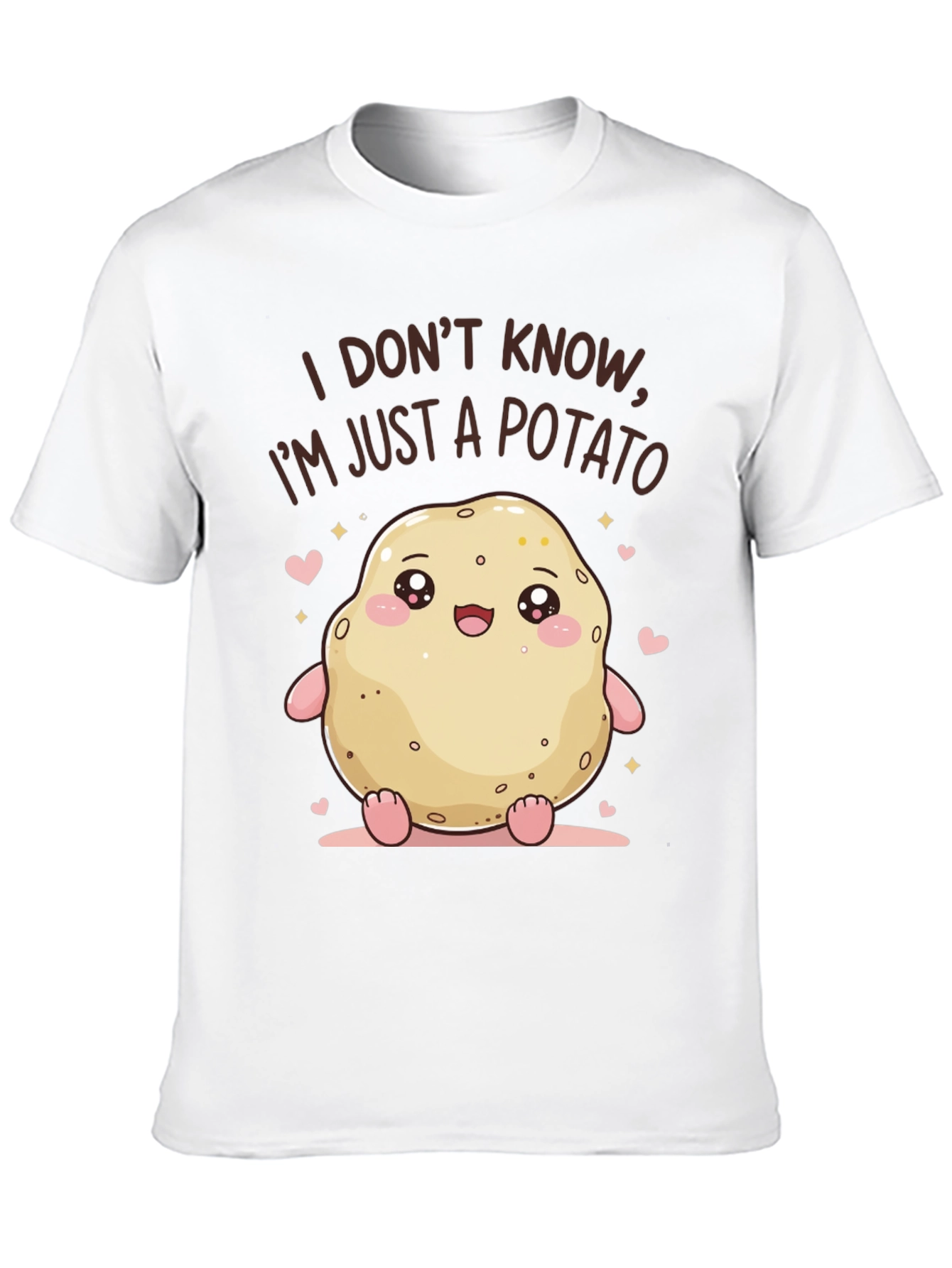 Black Cute Potato Graphic Tee - Funny Kawaii T-Shirt view 10