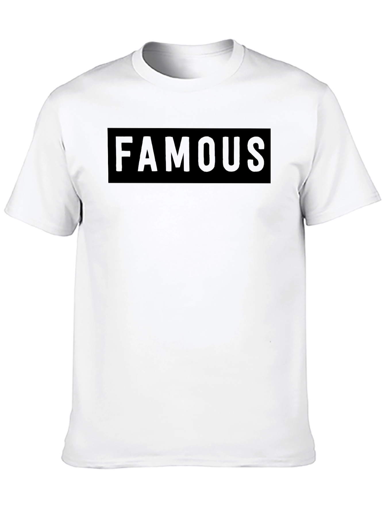 Black Men's Black "FAMOUS" Graphic T-Shirt view 10