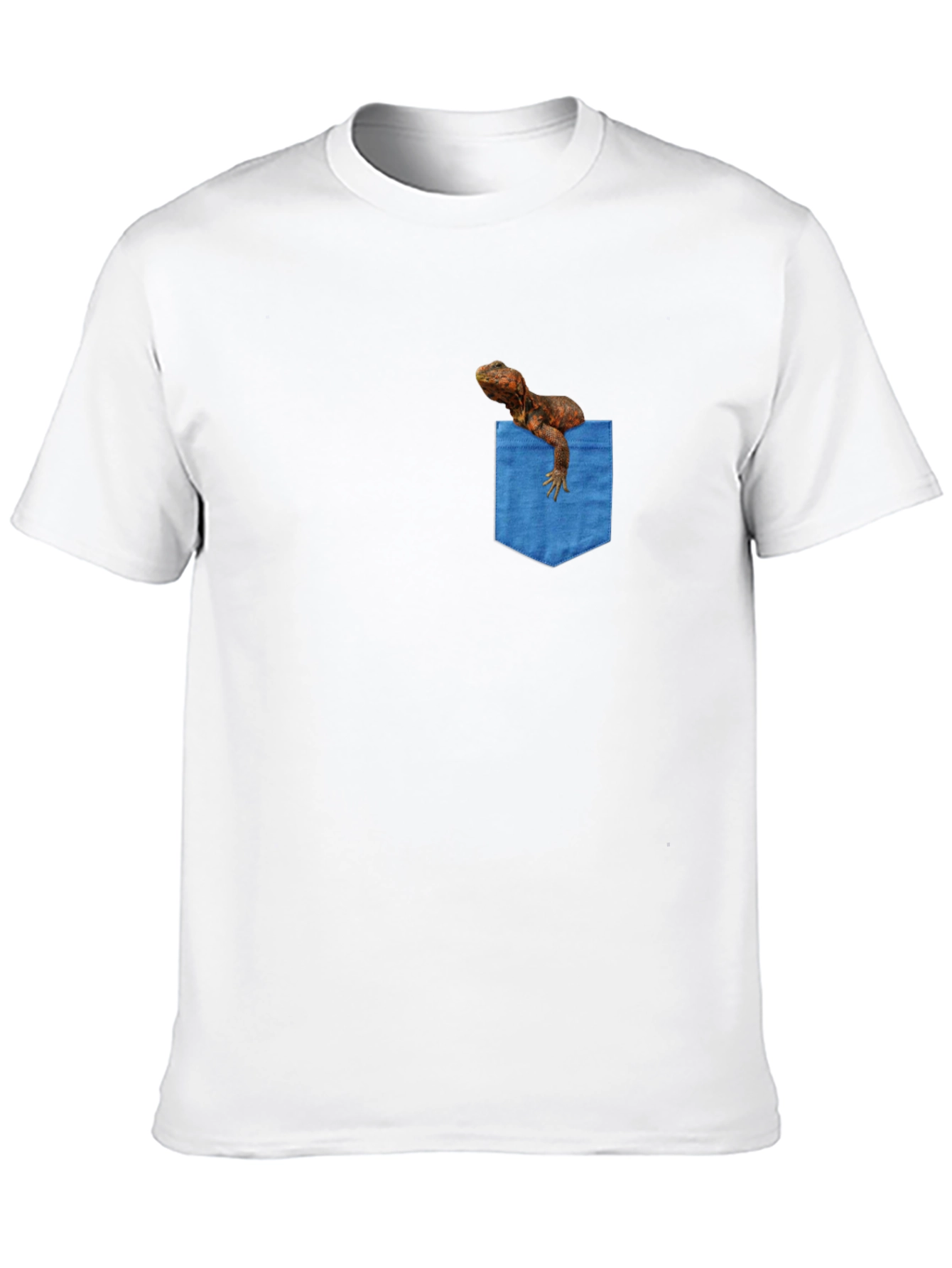 Black Bearded Dragon Pocket Tee - Novelty Graphic T-Shirt view 10