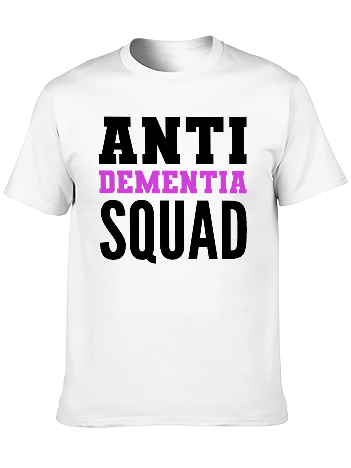 Black Anti Dementia Squad T-Shirt - Black Crew Neck Tee view 10