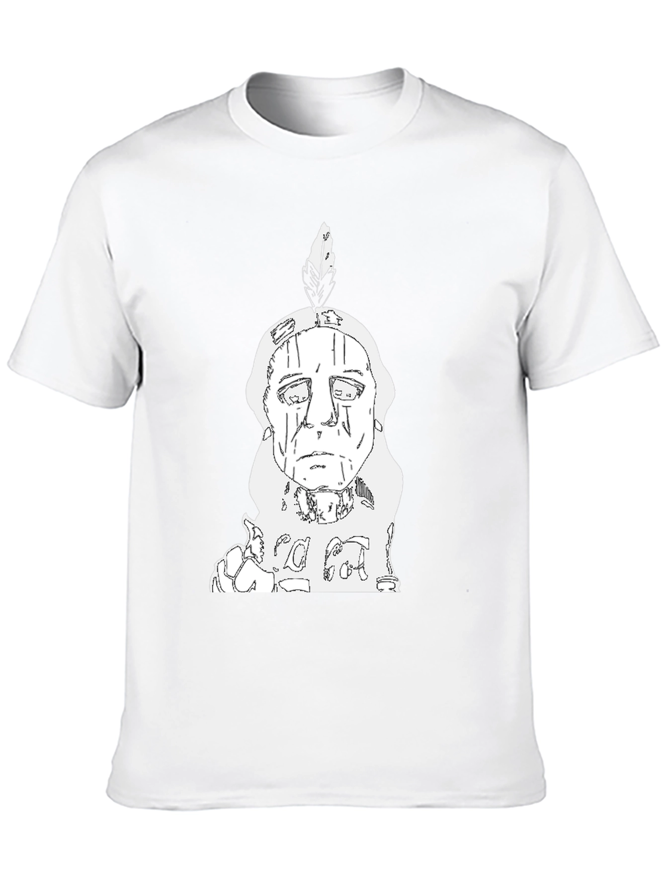 Black Indian Chief T-Shirt - Black Cotton Tee view 10