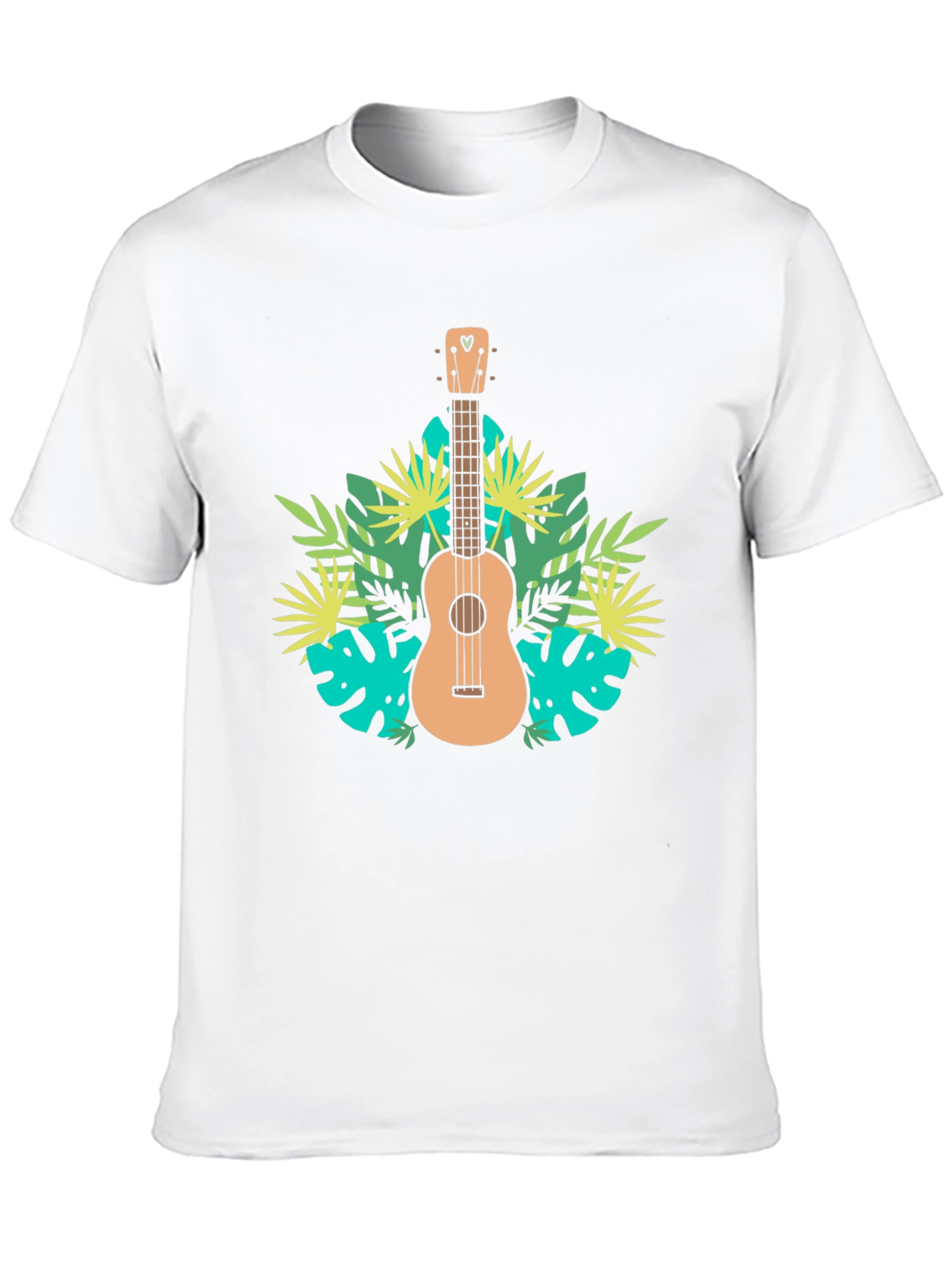 Black Tropical Ukulele Black T-Shirt view 10