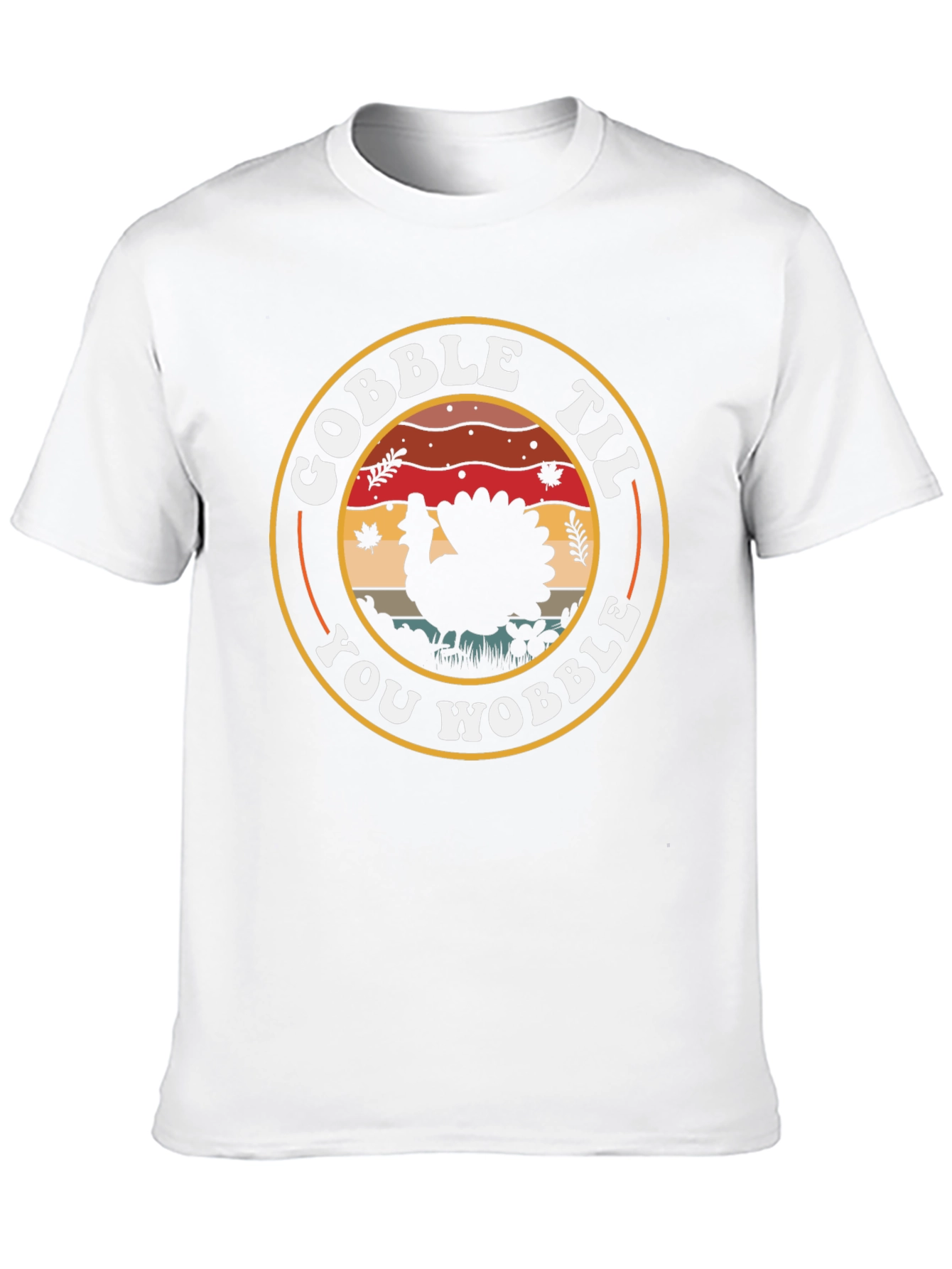 Black Gobble Til You Wobble Thanksgiving Turkey T-Shirt view 10