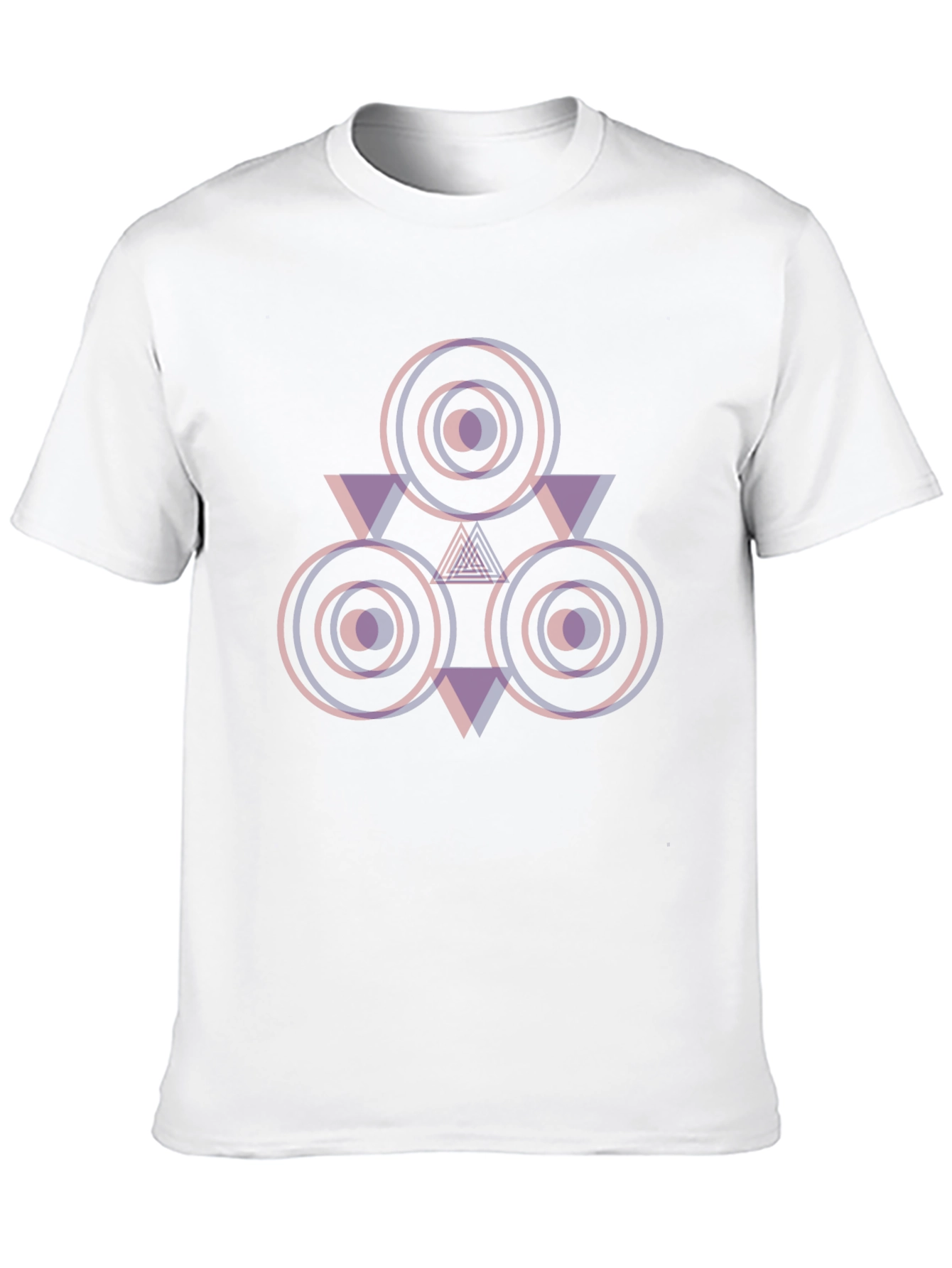 Black Geometric Circle Triangle Graphic T-Shirt view 10