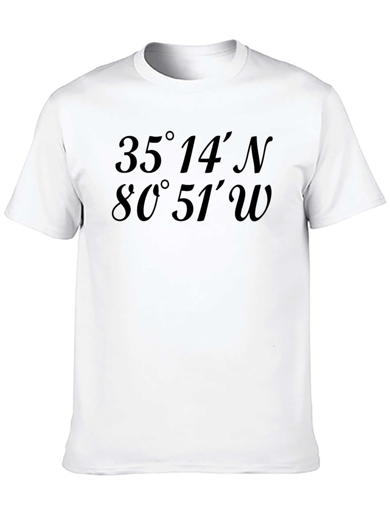 Black Latitude Longitude Coordinates Graphic T-Shirt view 10