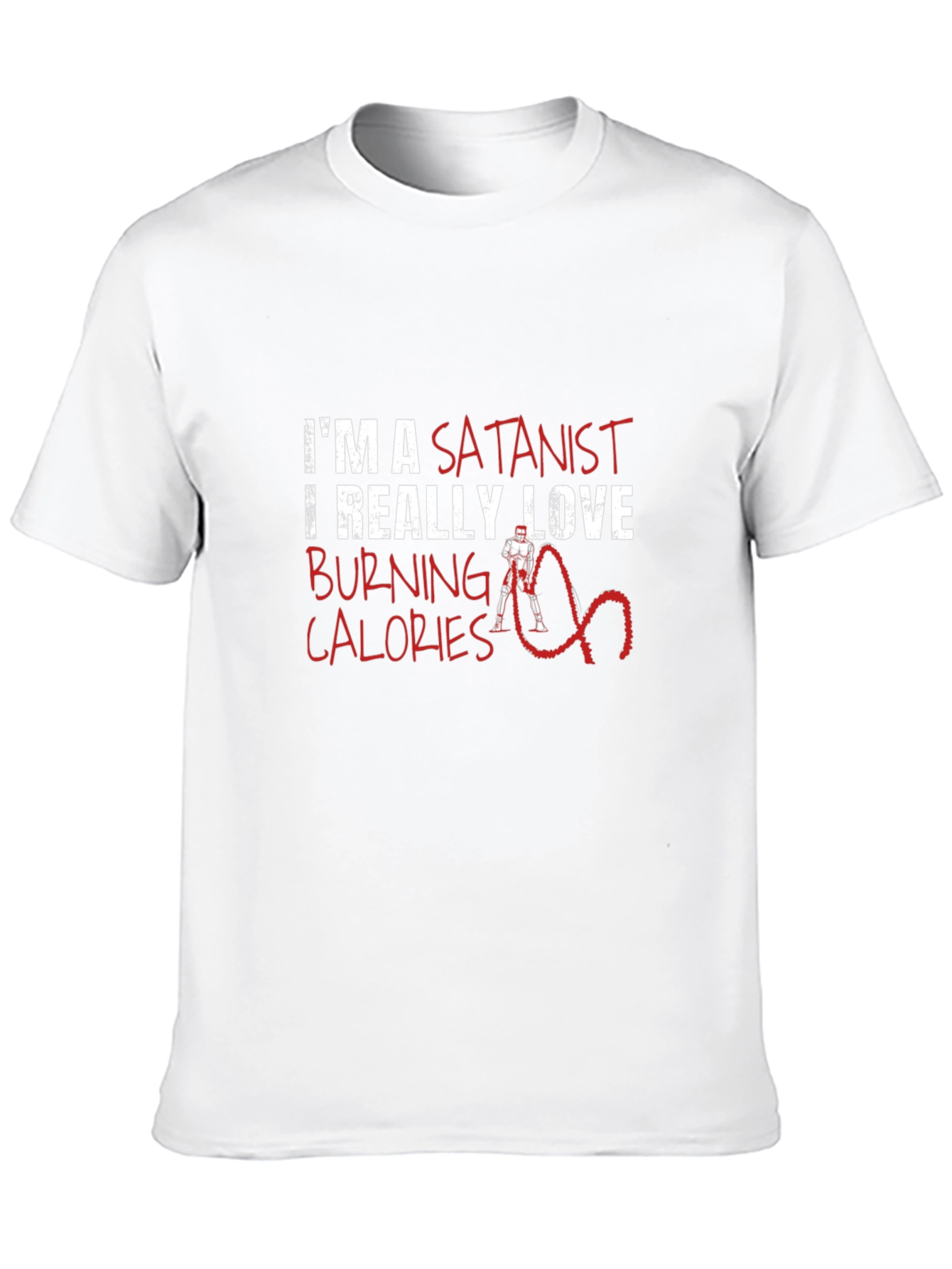Black Satanist Burning Calories Graphic T-Shirt view 10
