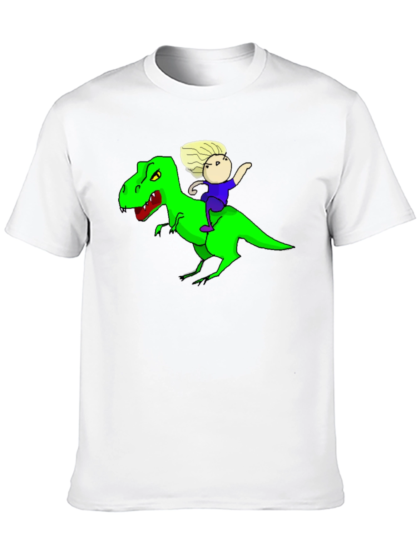 Black Dino Rider Graphic Tee - Black Cotton T-Shirt view 10