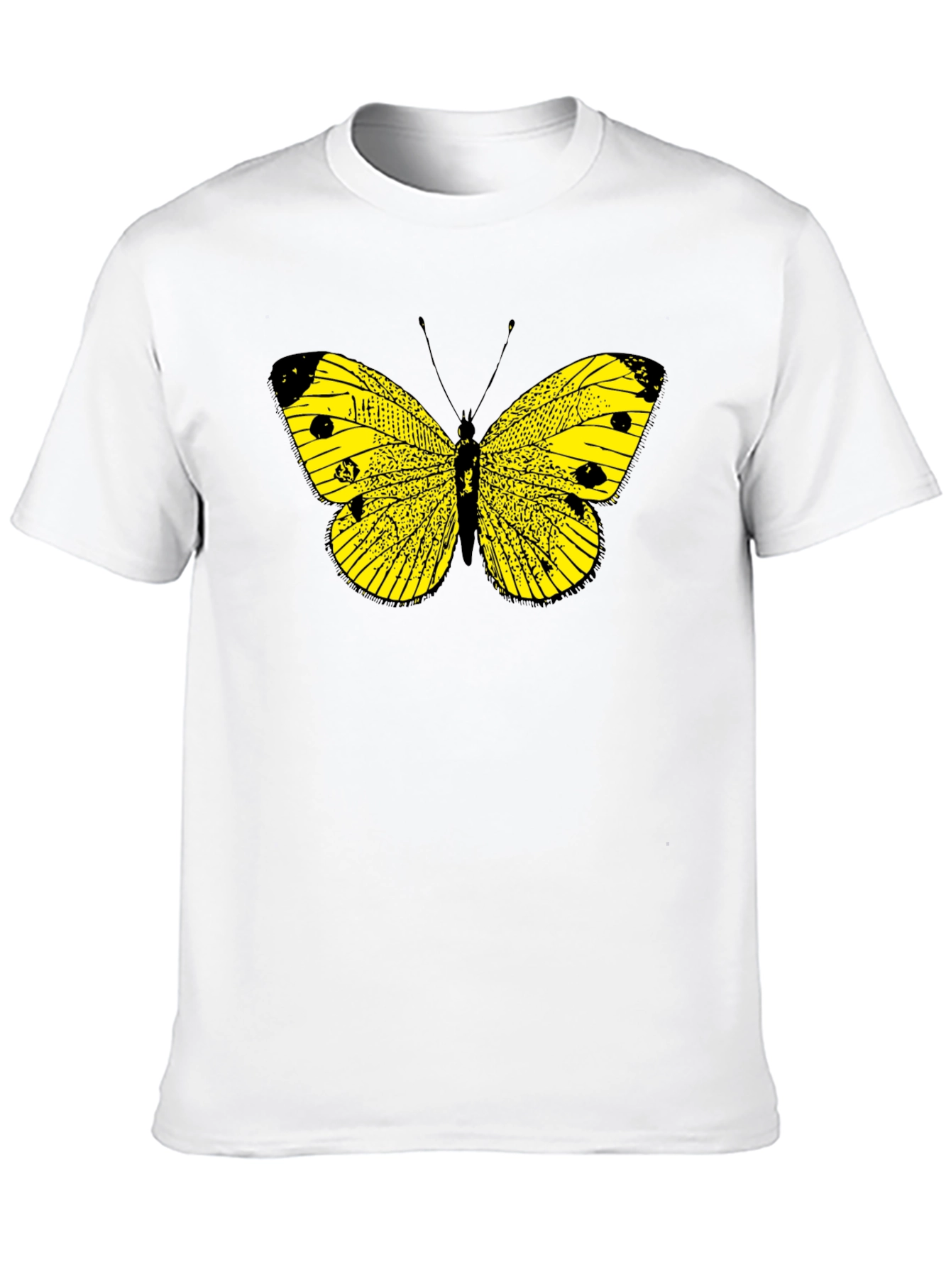 Black Butterfly Graphic Tee - Bold Yellow Insect Print view 10
