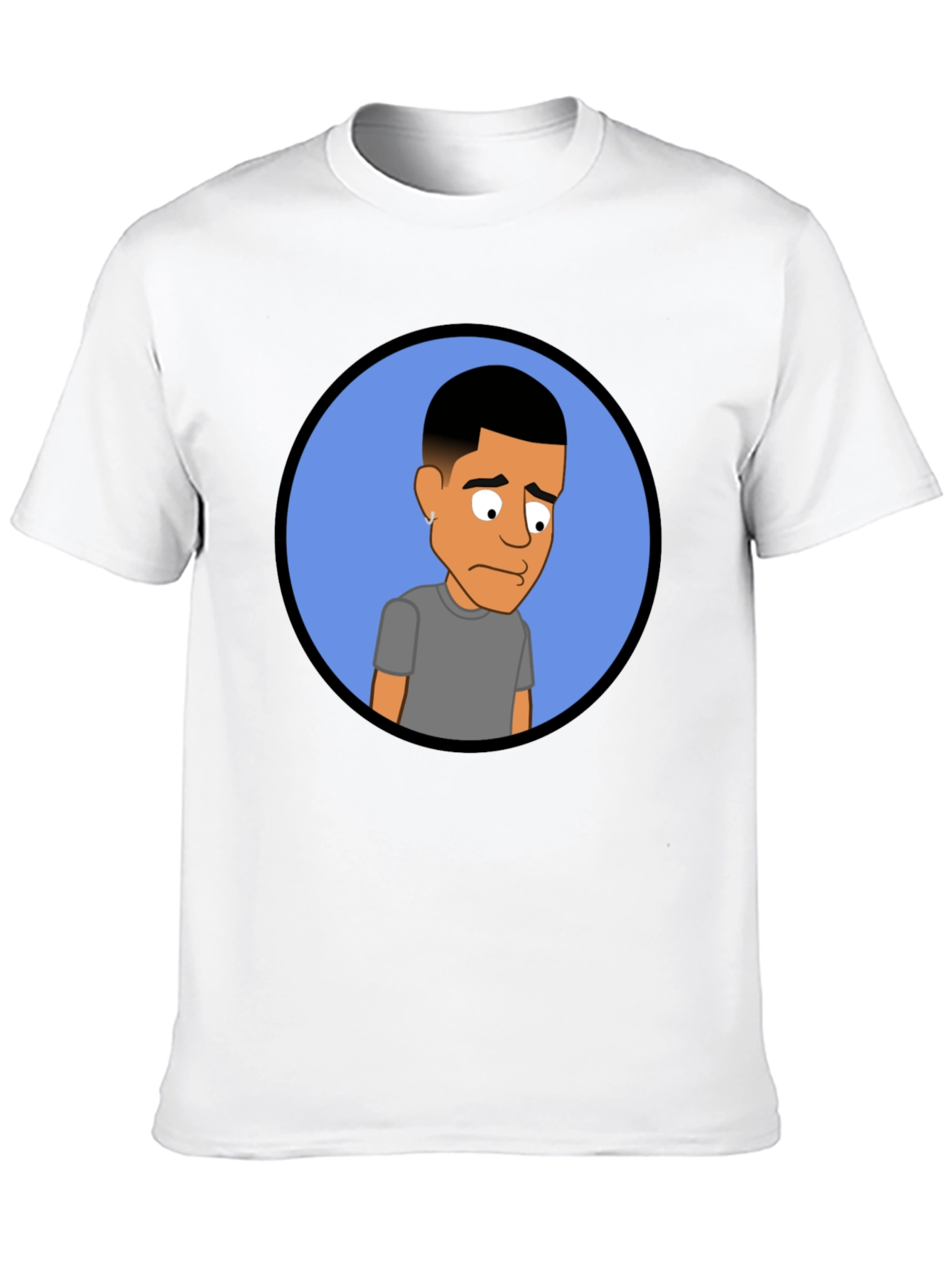 Black Cartoon Portrait Black Tee view 10