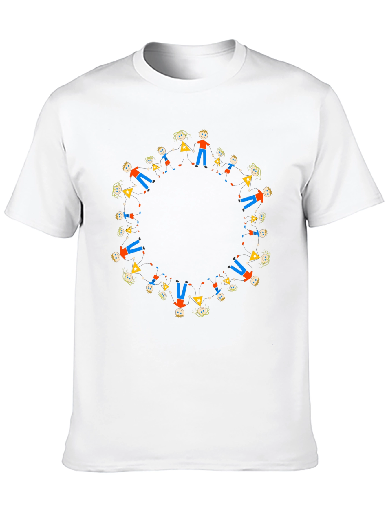 Black Tee with Circle of People Graphic - 10