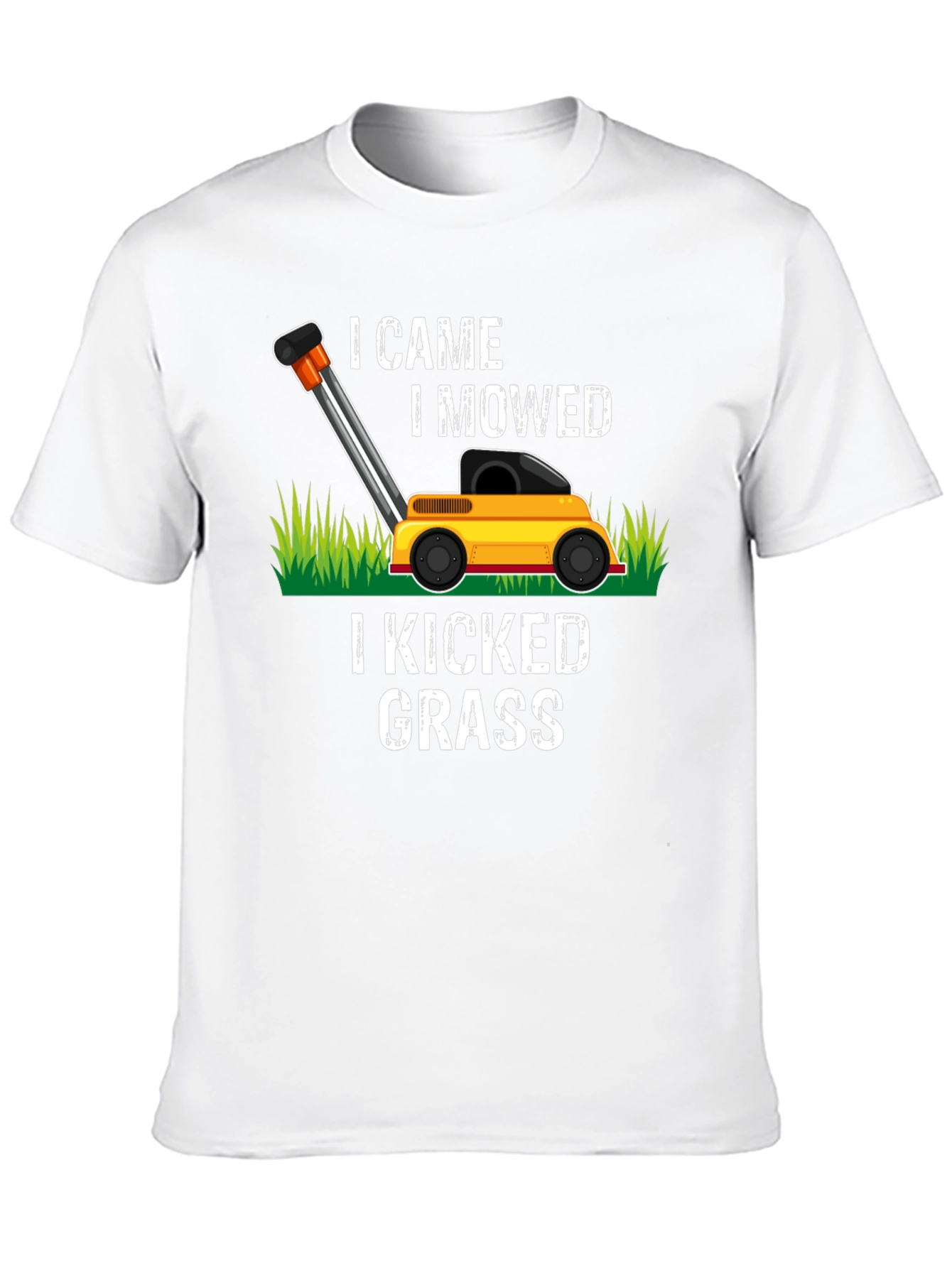 Black I Came I Mowed Lawn Mower Graphic Tee view 10