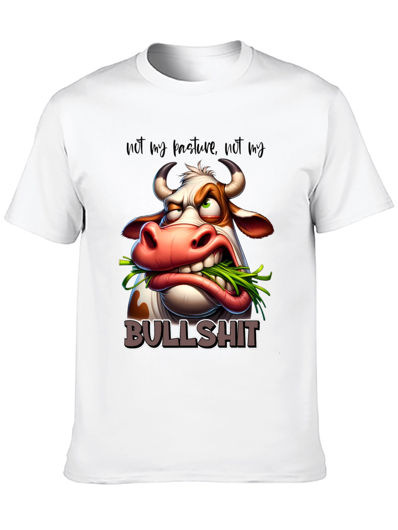 Black Funny Cow Graphic T-Shirt - Not My Pasture view 10