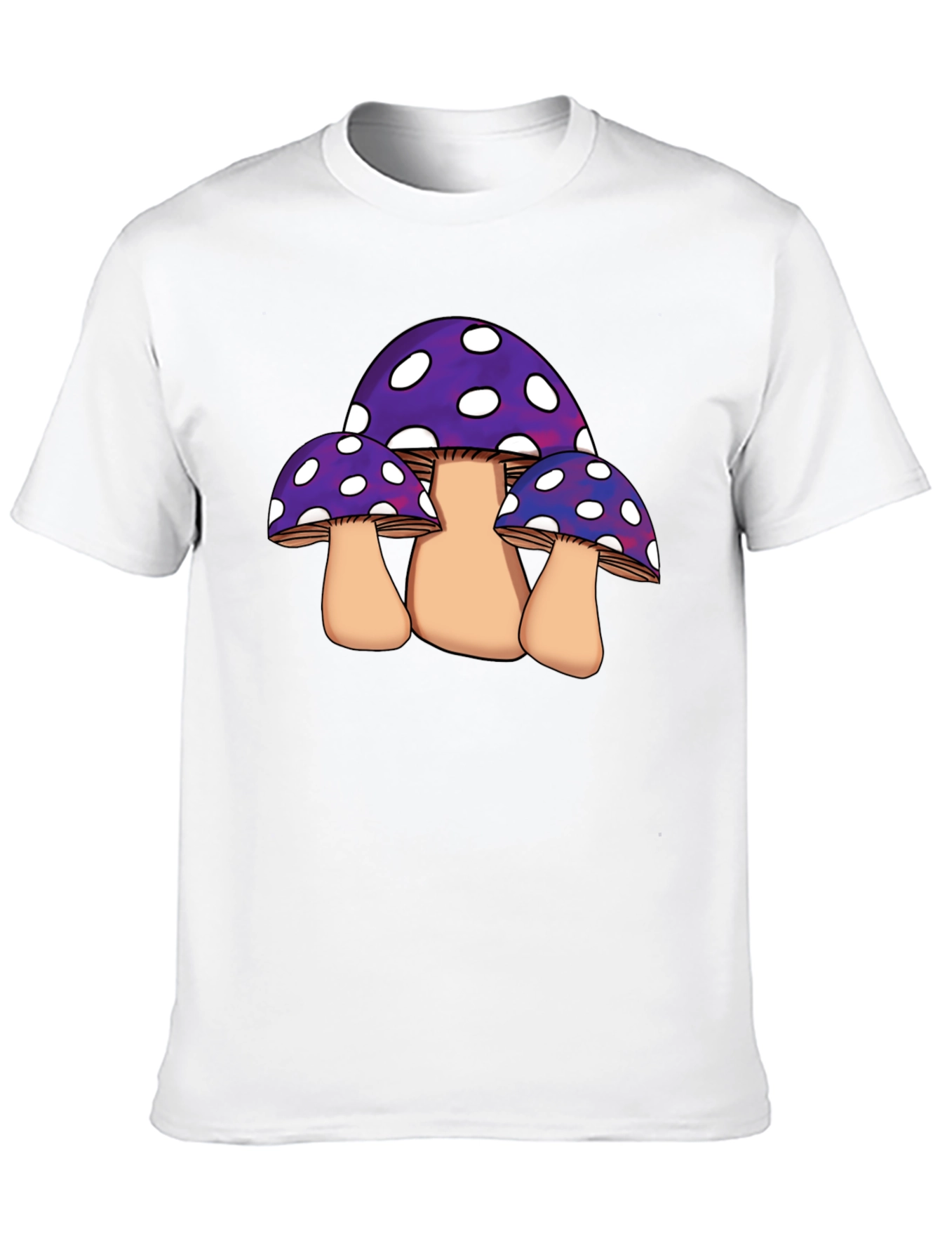 Black Funky Mushroom Graphic Tee - Black Cotton Blend view 10