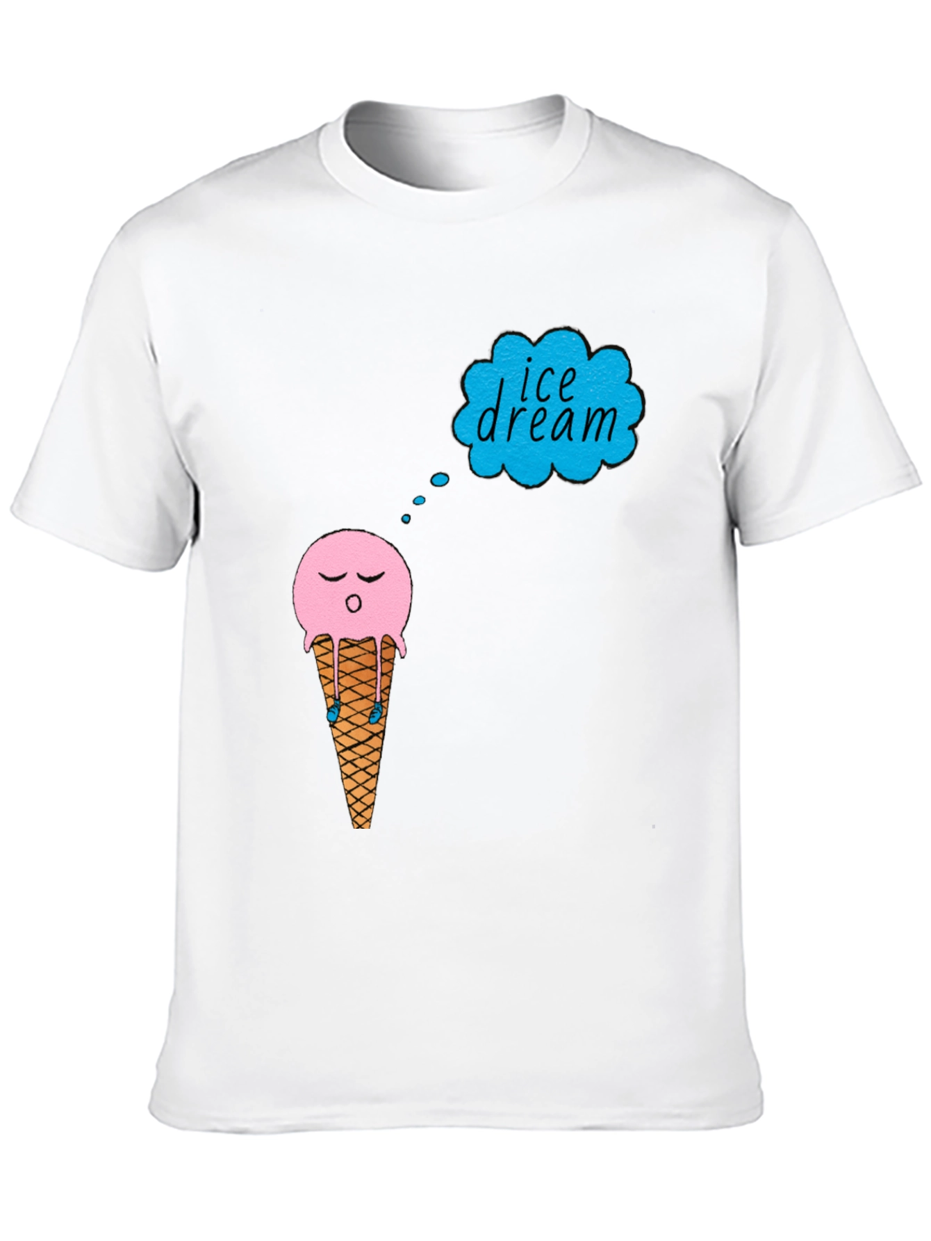 Black Ice Cream Dream T-Shirt - Black Cotton Tee view 10