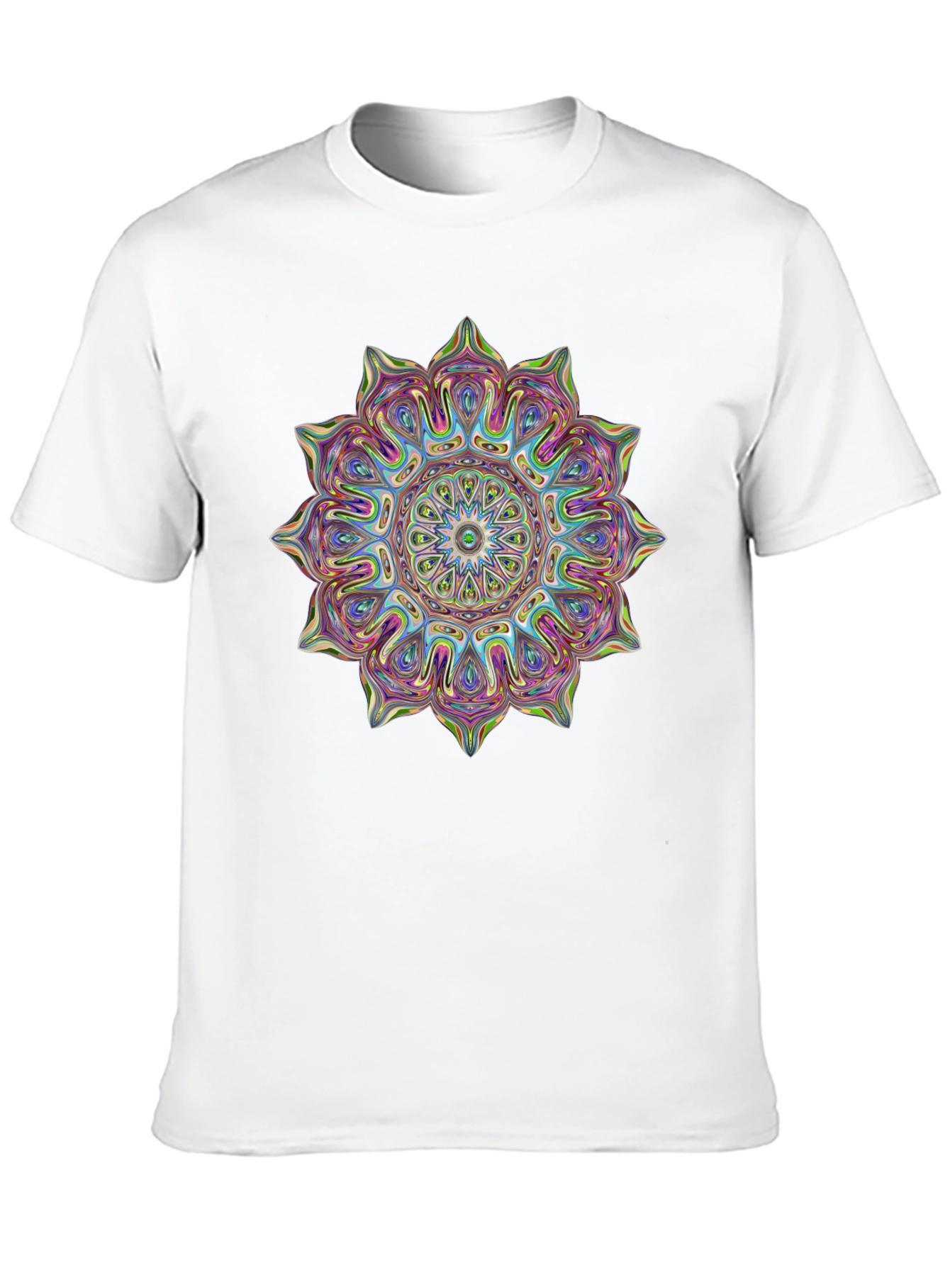 Black Psychedelic Mandala Graphic Black T-Shirt view 10