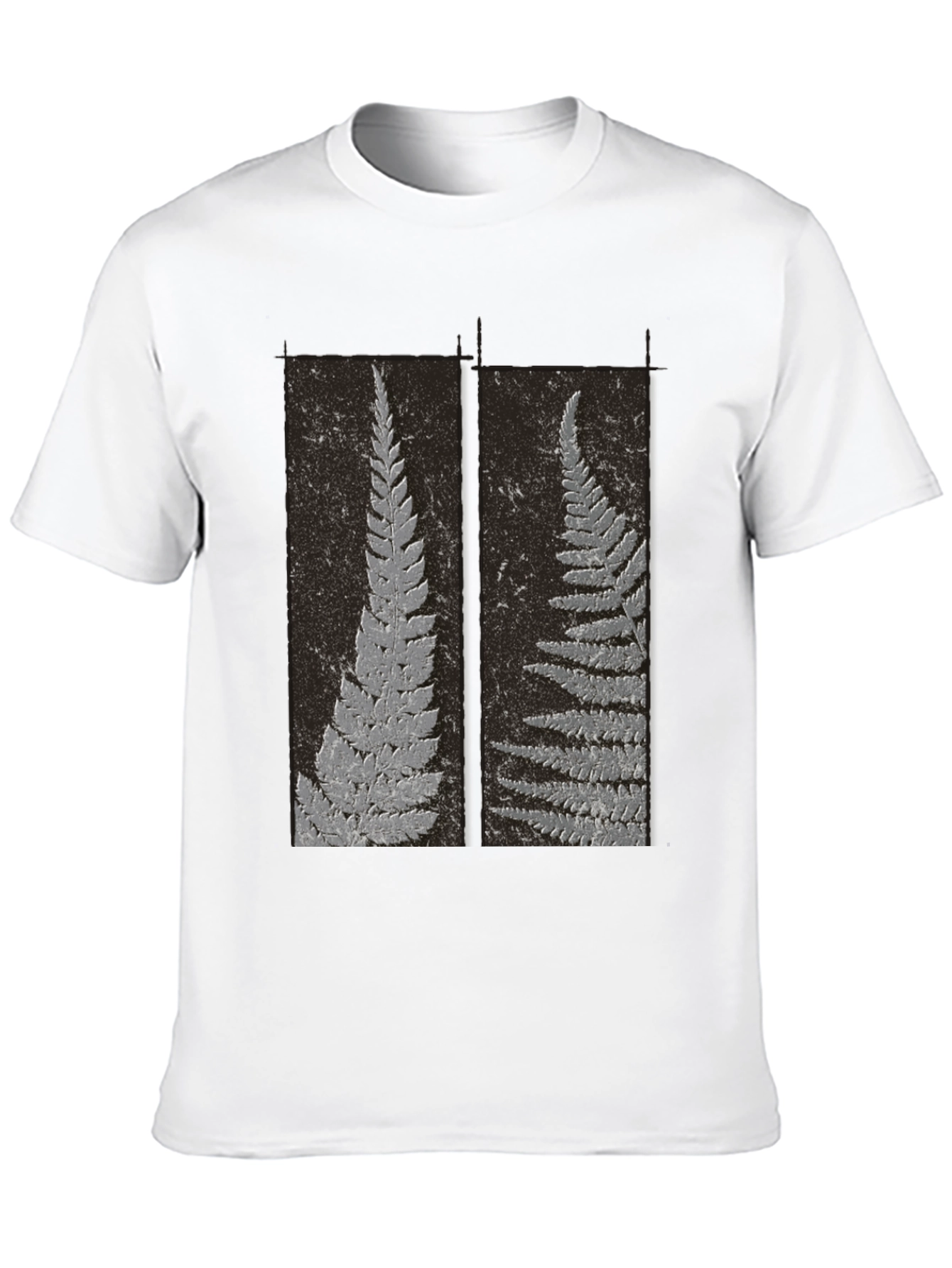 Black Fern Fossil Print Tee - Black Cotton Blend view 10