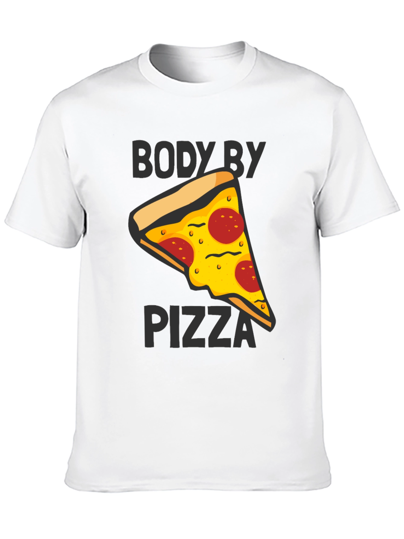 Body By Pizza Graphic Tee - Funny Unisex T-Shirt - 10