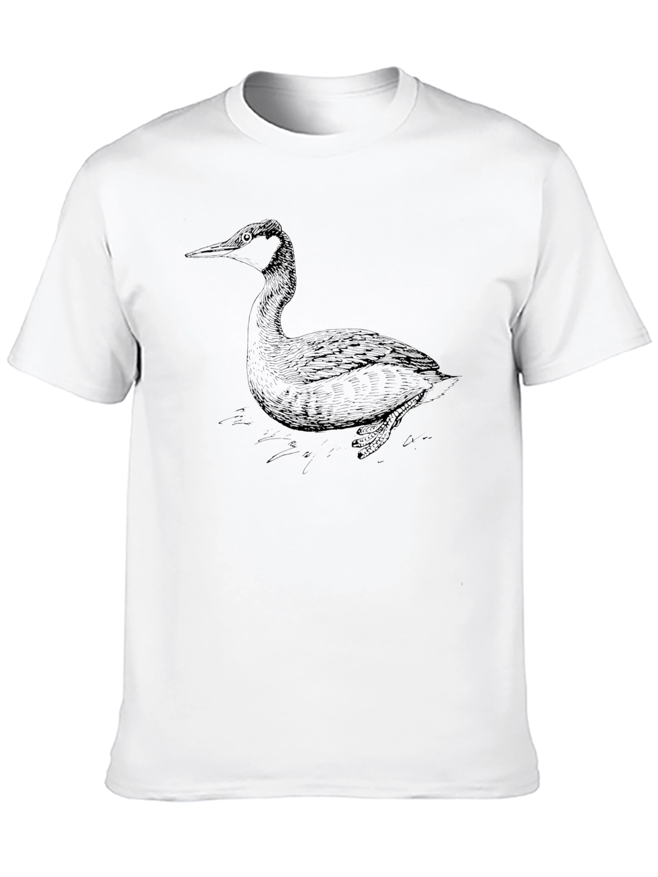 Black Black T-Shirt with Bird Illustration view 10