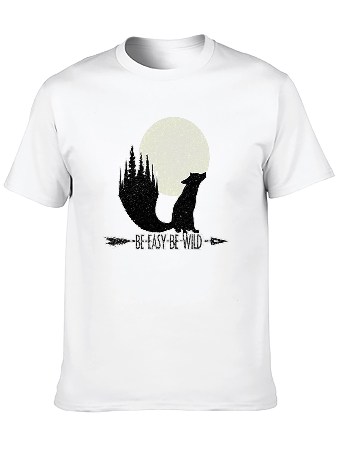 Black Be Easy Be Wild Wolf Moon Arrow T-Shirt view 10