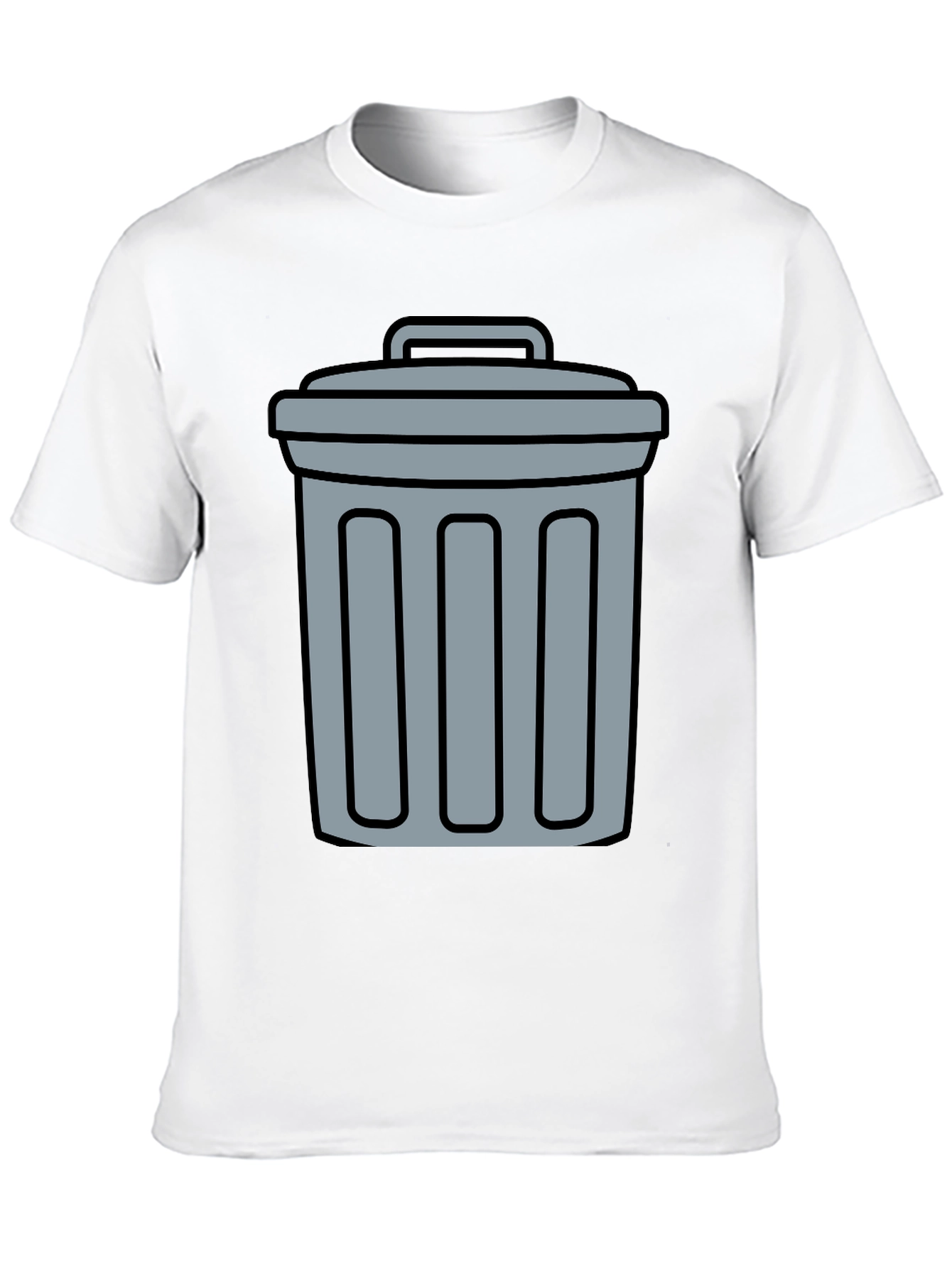 Black Funny Trash Can Graphic Tee - Black Cotton T-Shirt view 10