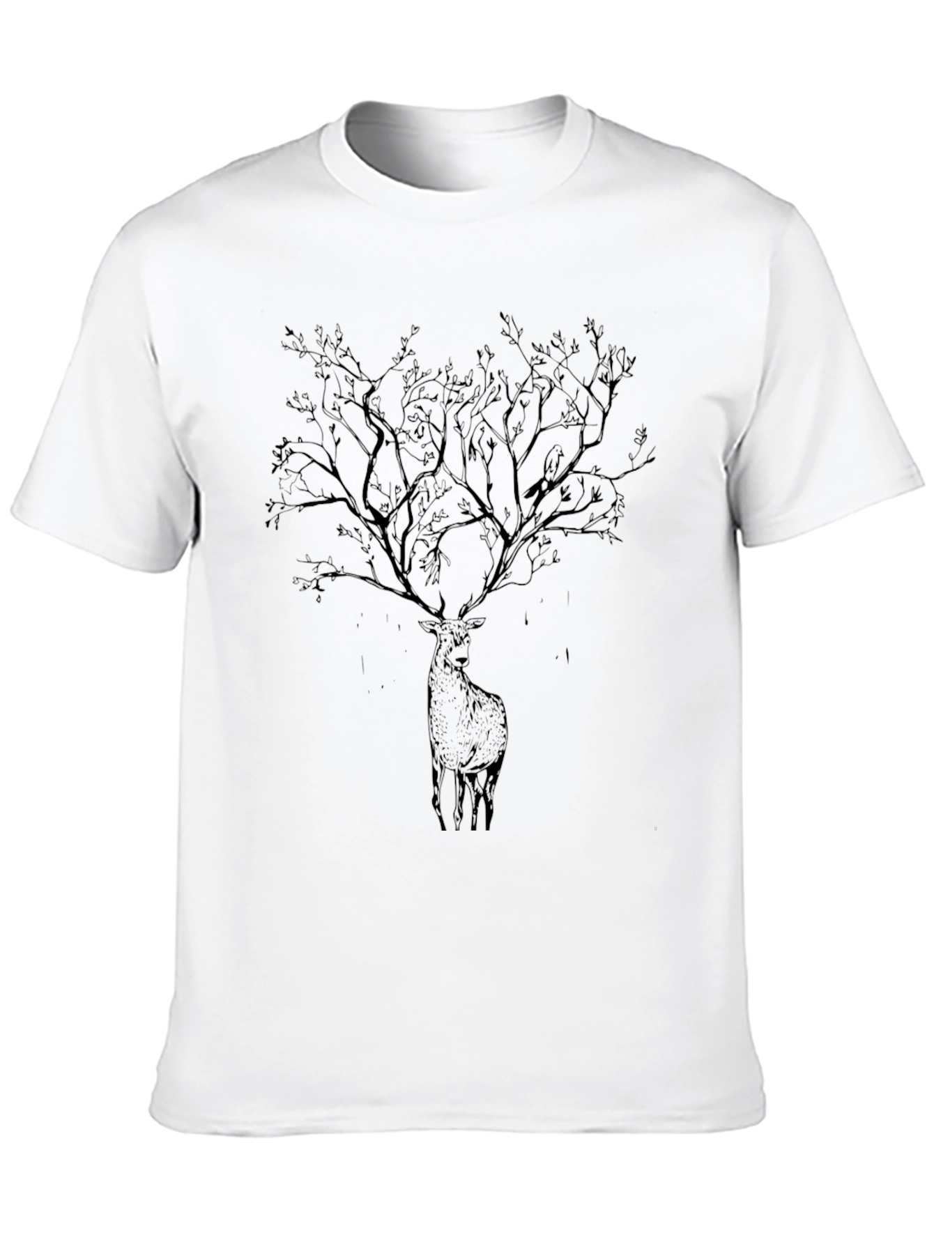 Black Deer Tree Graphic Tee - Nature Inspired Design view 10