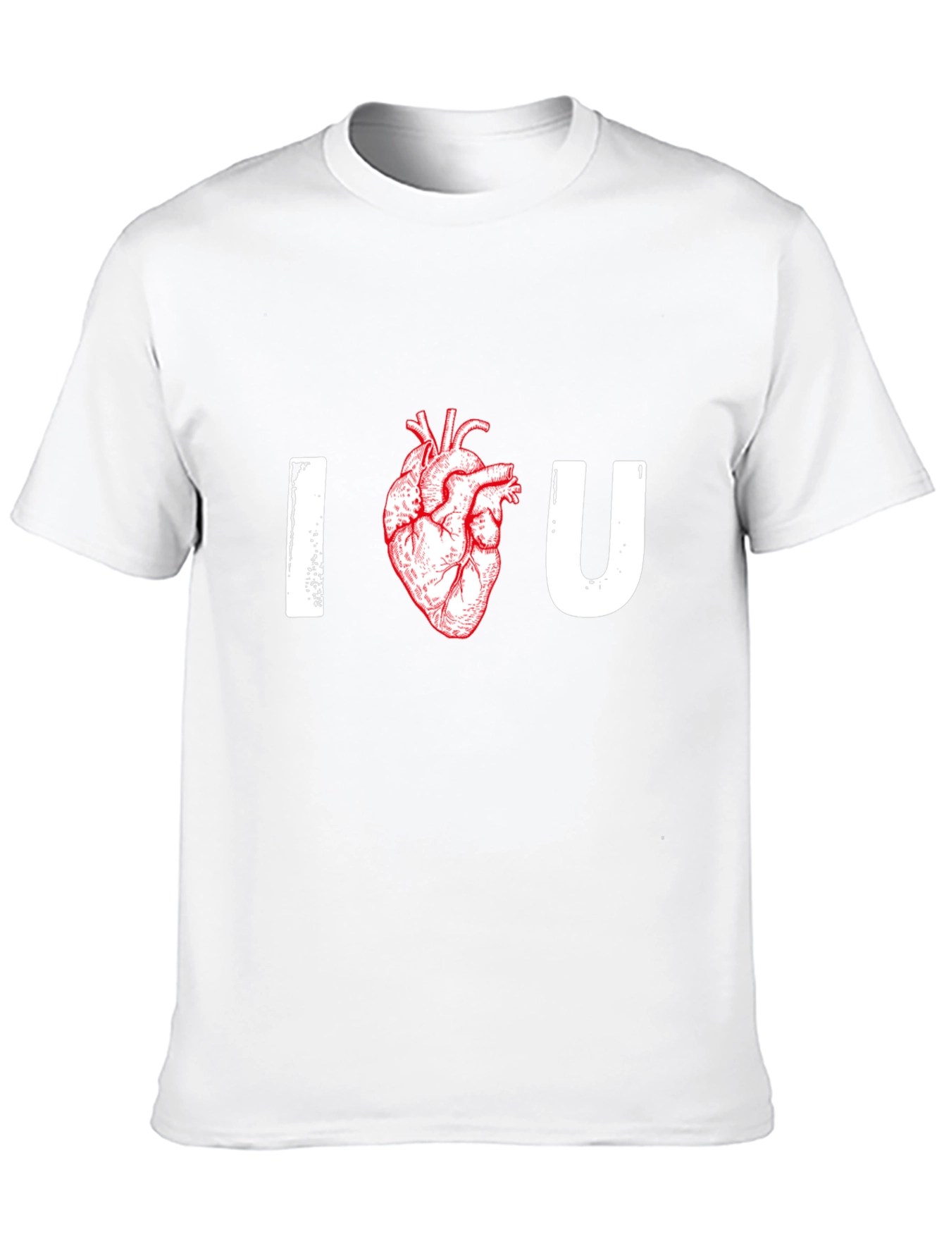Black I Heart U Graphic Tee - Anatomical Heart T-Shirt view 10