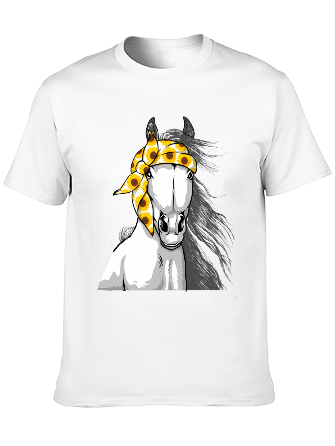 Black Horse Sunflower Bandana Graphic Tee view 10