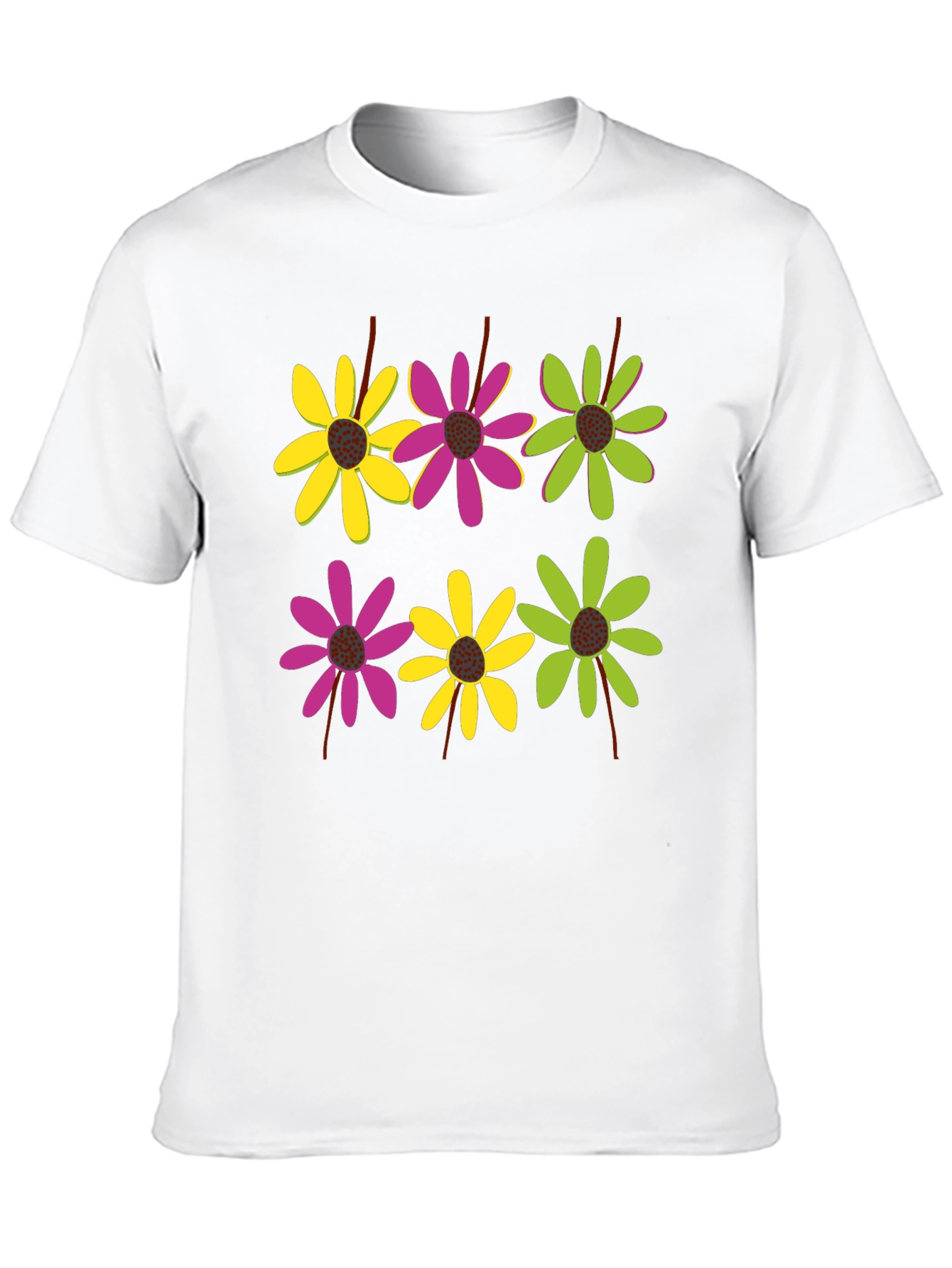 Black Floral Pattern Black T-Shirt for Men view 10