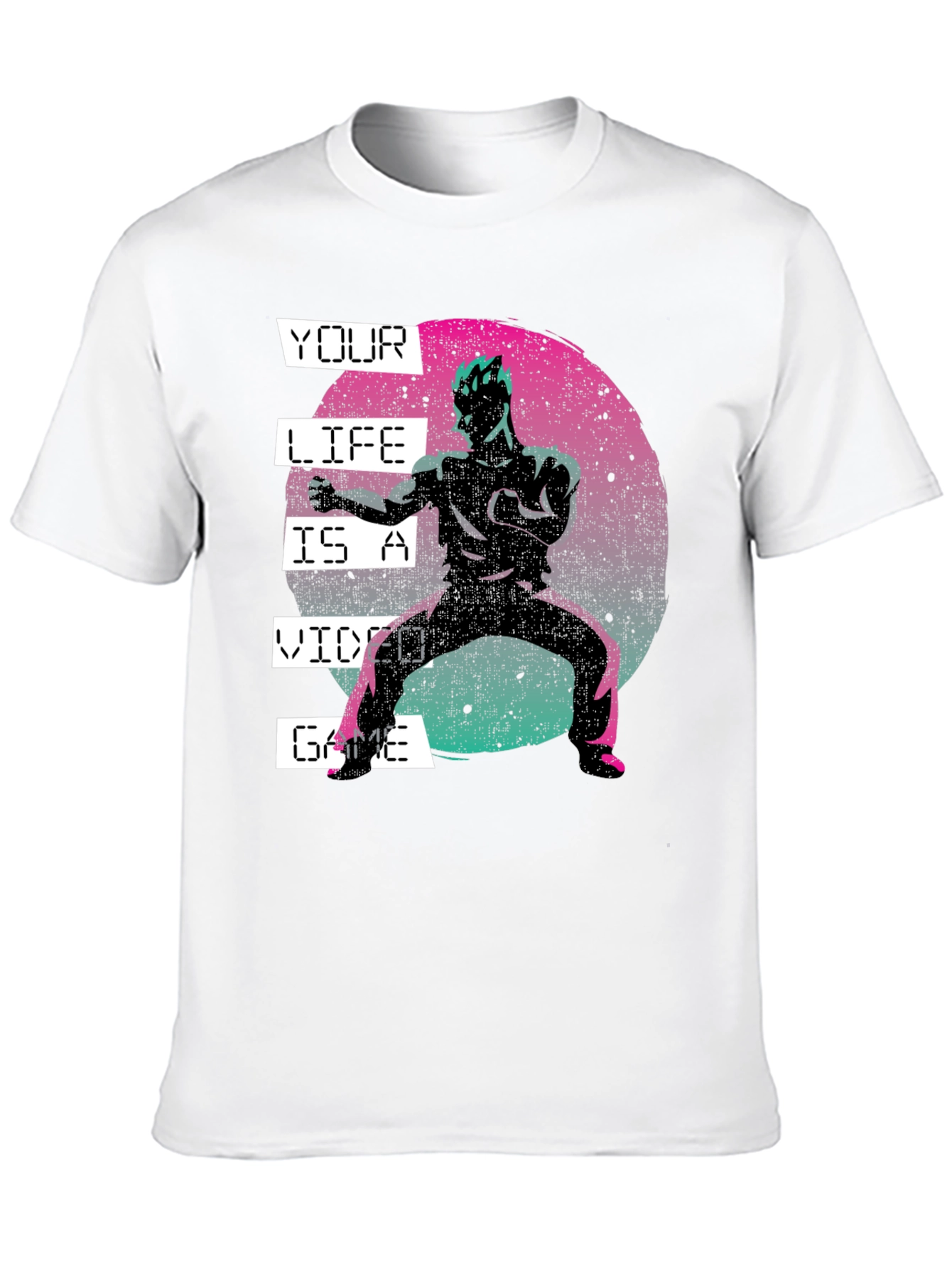 Black Your Life Is A Video Game Black Graphic Tee view 10