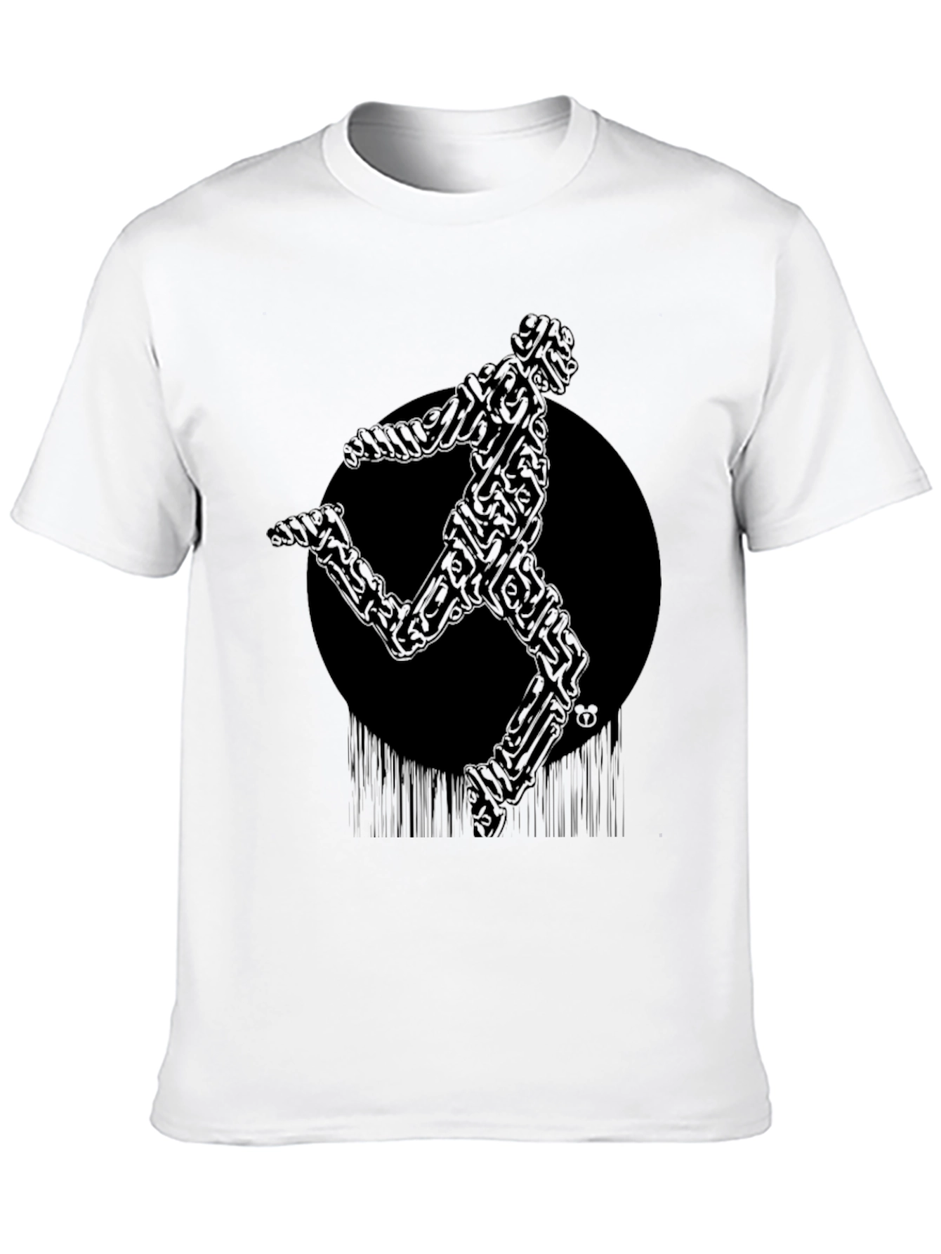 Black Abstract Runner Graphic T-Shirt view 10