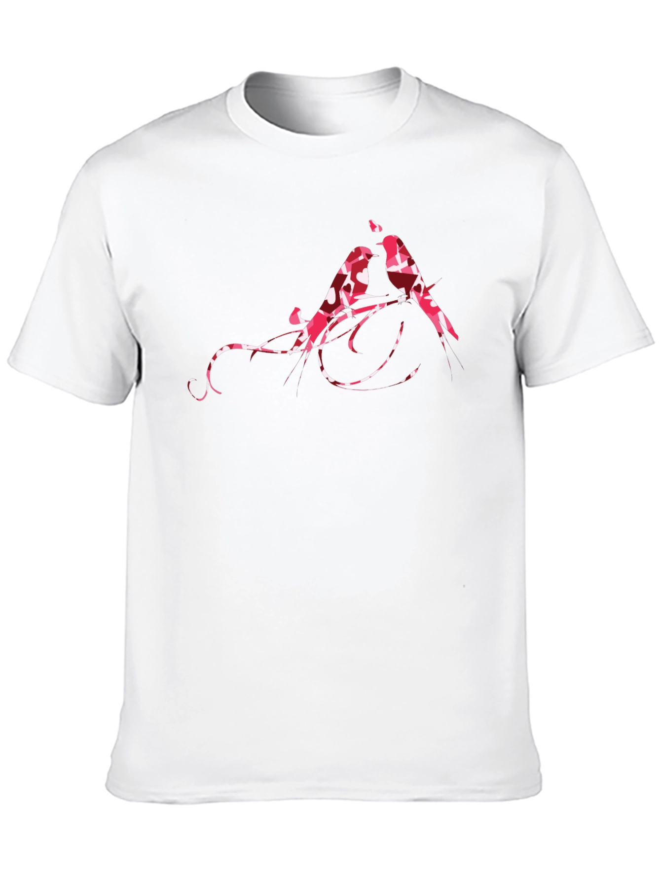 Black Lovebird Branch Black T-Shirt view 10