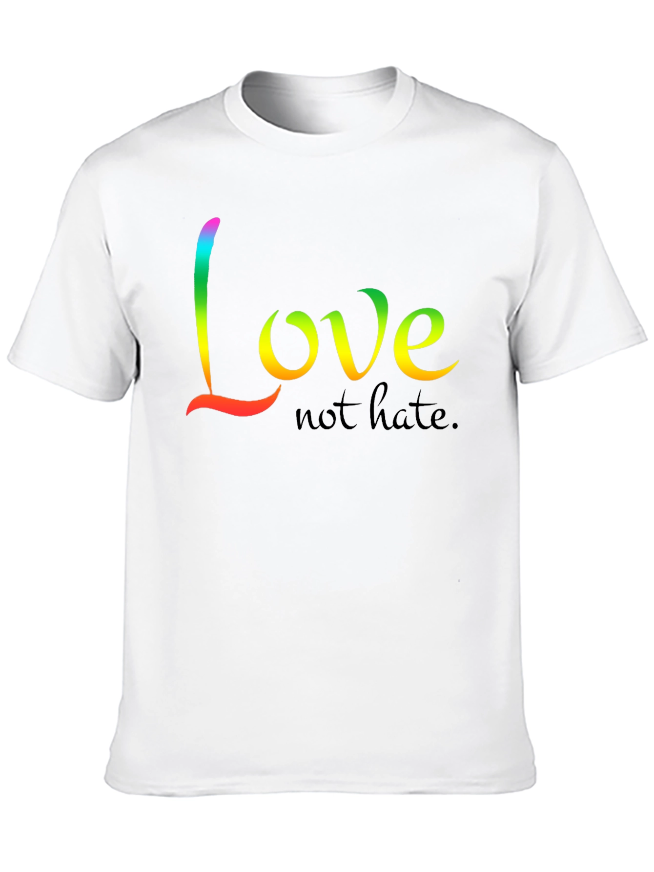 Black Love Not Hate T-Shirt - Rainbow Graphic Tee view 10