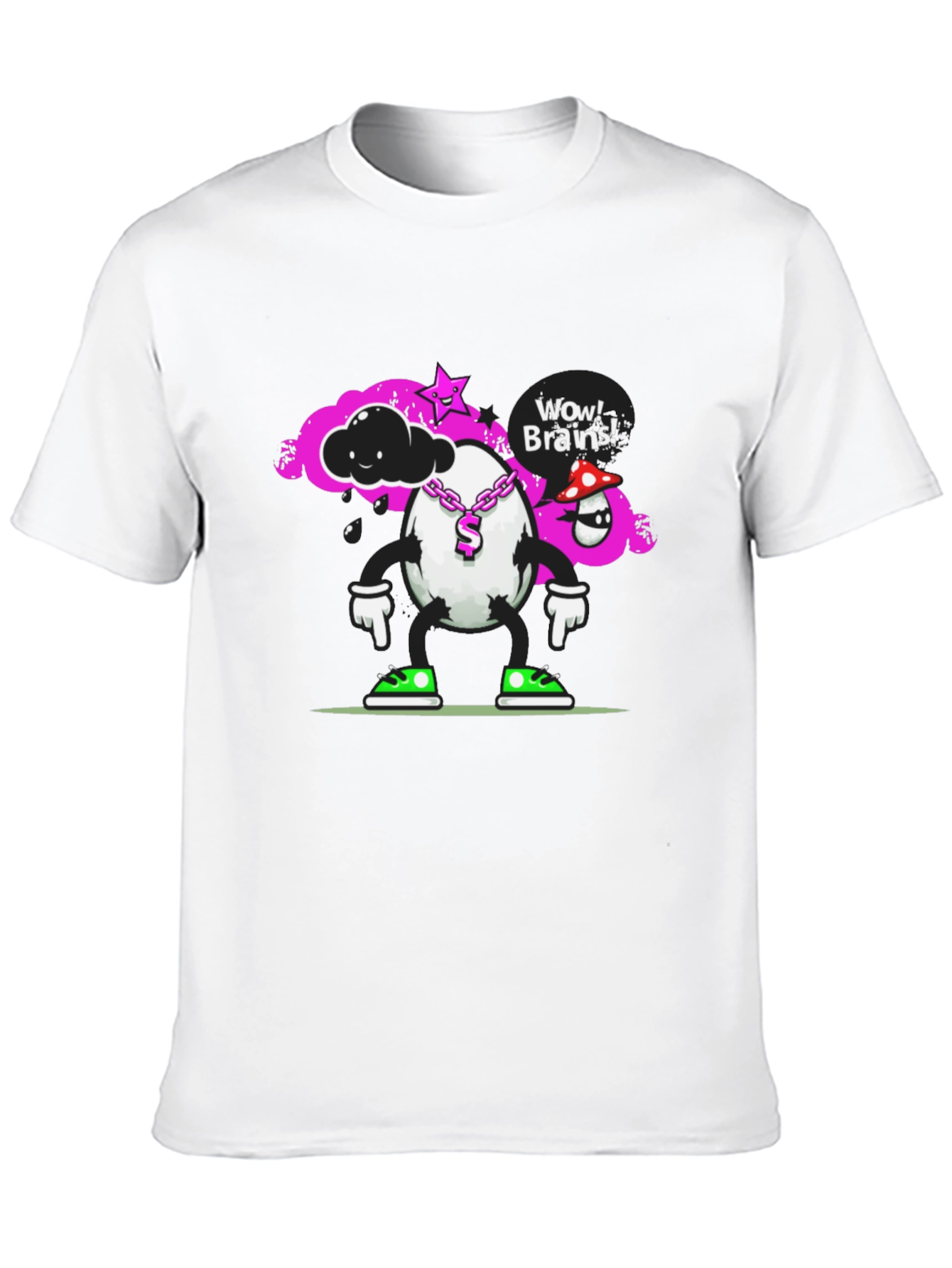 Black Funky Brains Graphic Tee - Unique Design view 10