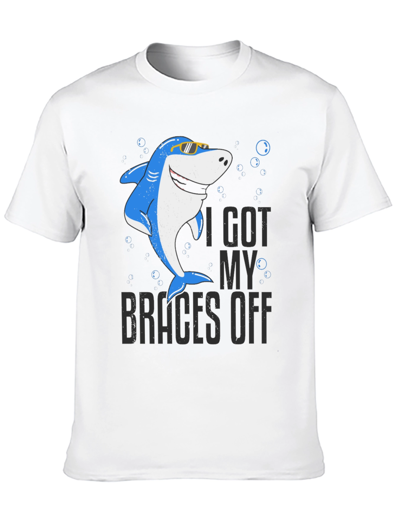 Black I Got My Braces Off Shark Tee view 10